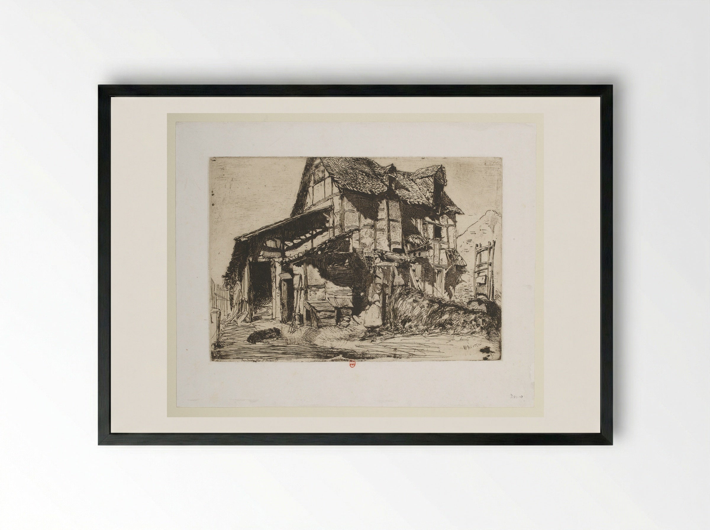 The Unsafe Tenement - James Abbott McNeill Whistler - Framed Print Black