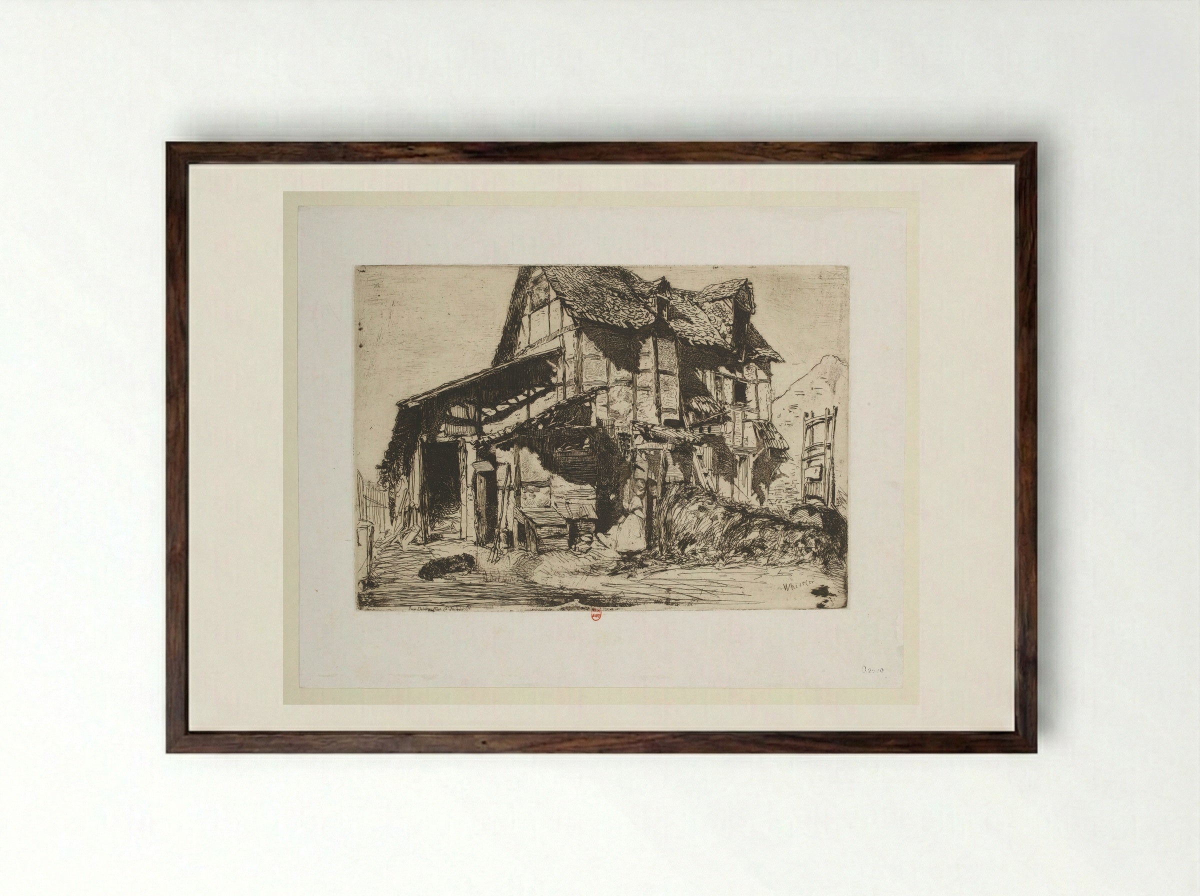 The Unsafe Tenement - James Abbott McNeill Whistler - Framed Print Dark Wood