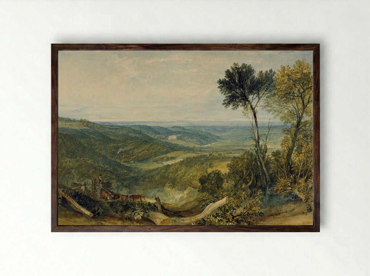 The Vale of Ashburnham - J.M.W. Turner - Framed Print Dark Wood