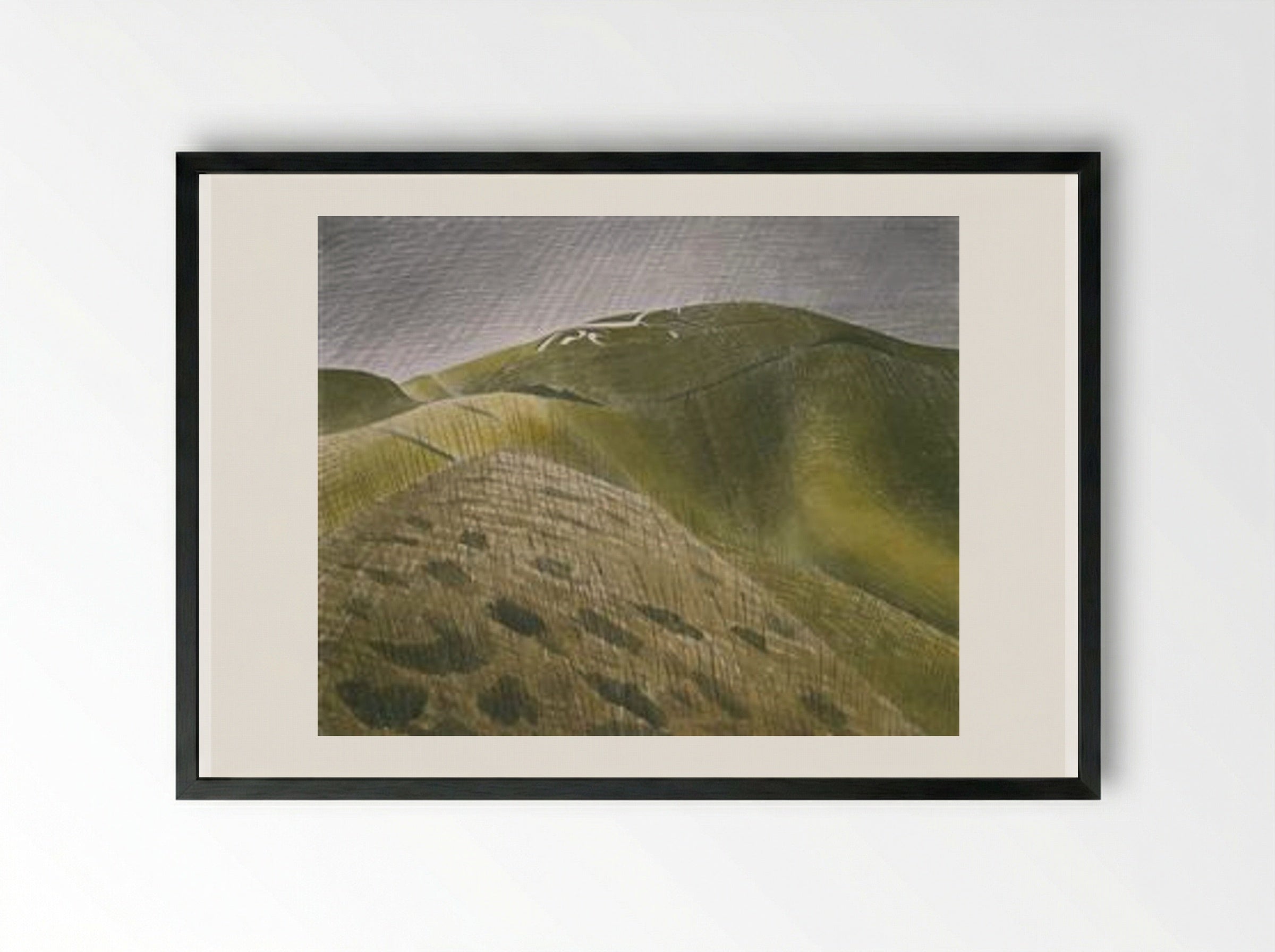 The Vale of the White Horse - Eric Ravilious - Framed Print Black