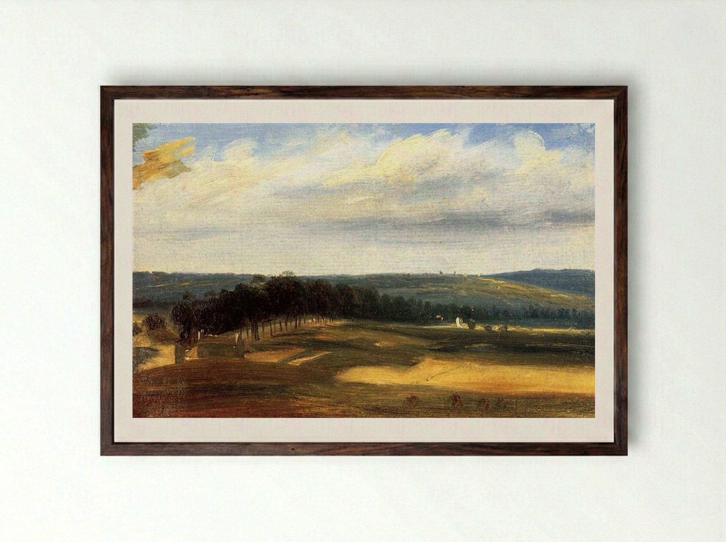 The Valley of the Bièvre near Paris - Théodore Rousseau - Framed Print Dark Wood