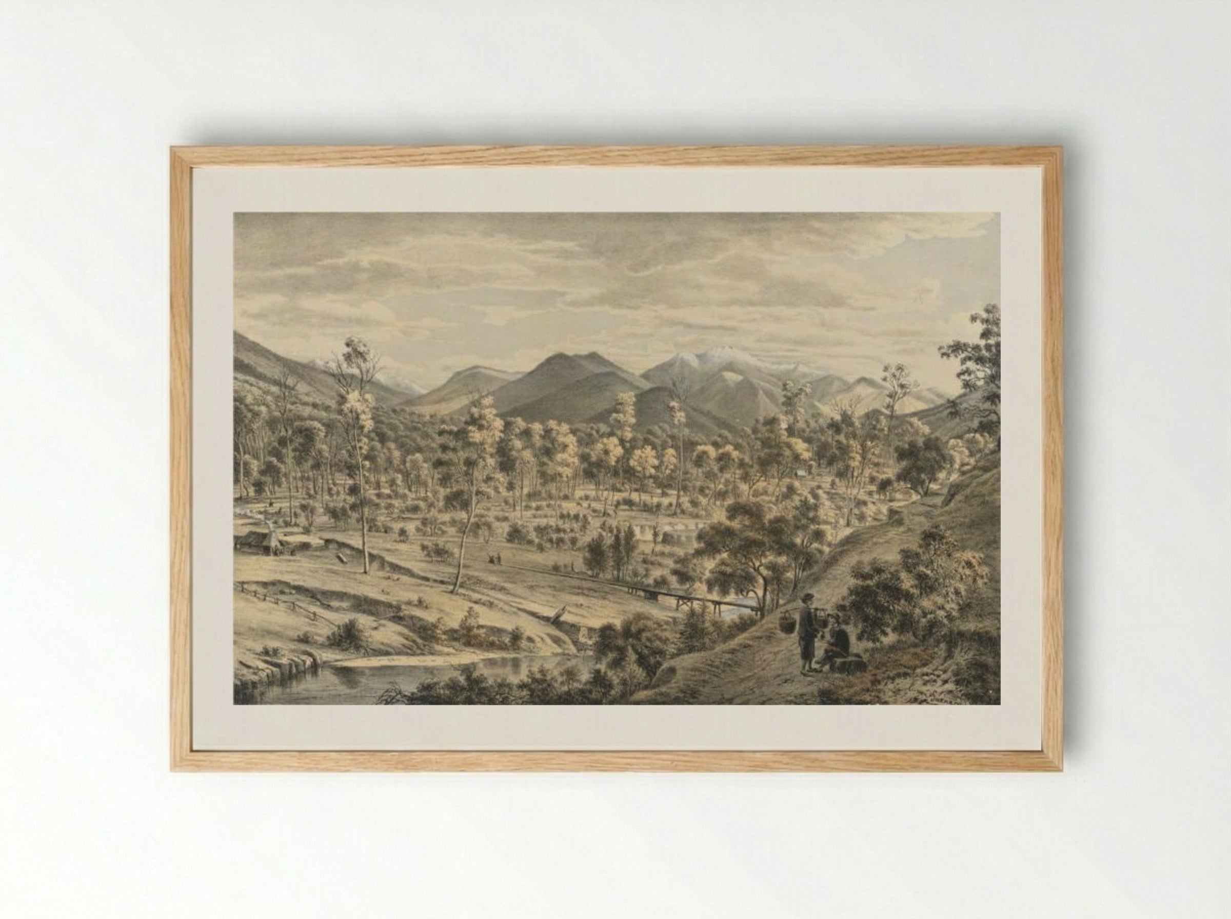 The Valley of the Ovens River - Eugene von Guerard - Framed Print Wood