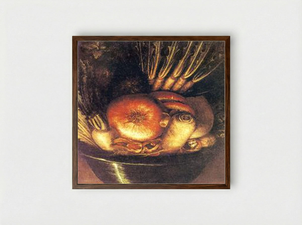 The Vegetable Bowl - Giuseppe Arcimboldo - Framed Print Dark Wood