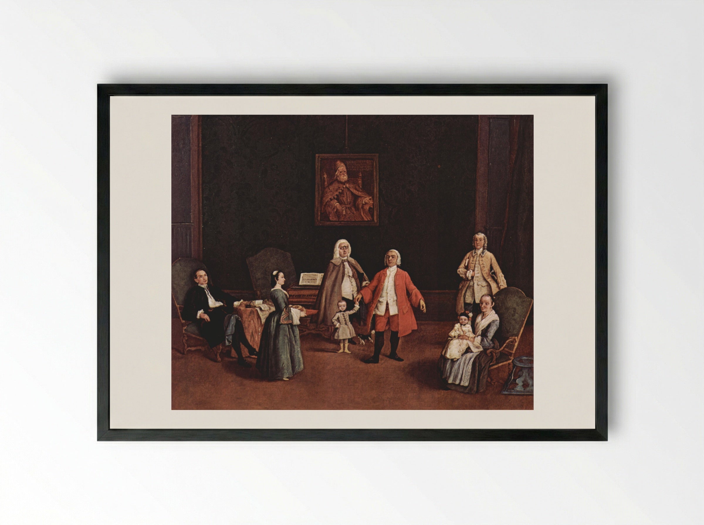 The Venetian Family - Pietro Longhi - Framed Print Black