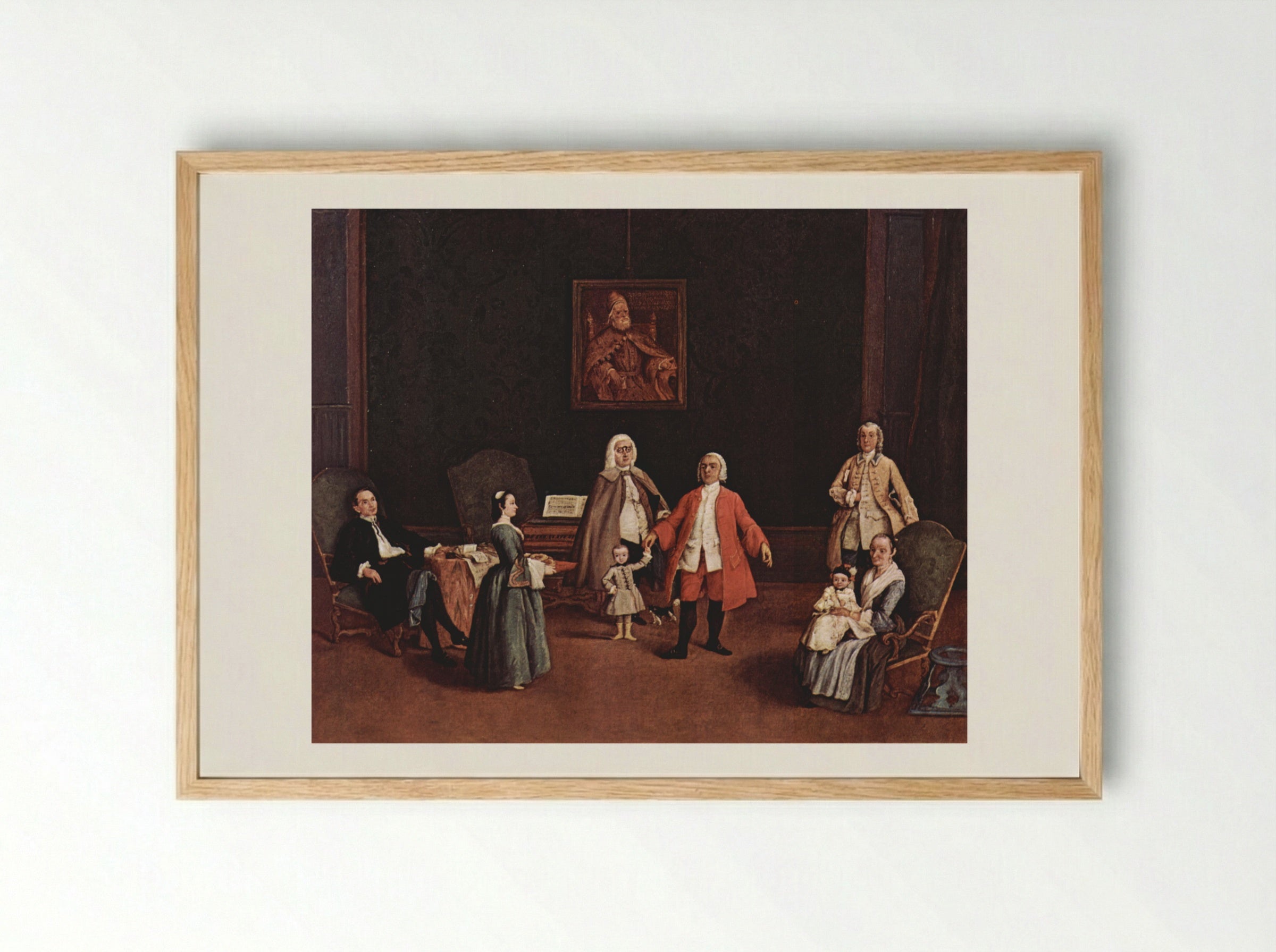 The Venetian Family - Pietro Longhi - Framed Print Wood