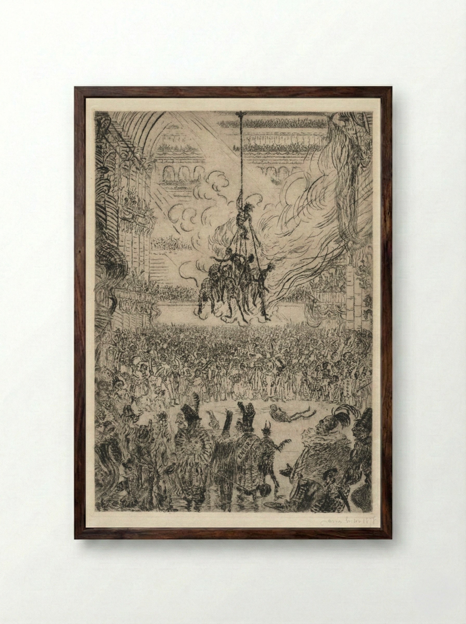 The Vengeance of Hop-Frog - James Ensor - Framed Print Dark Wood