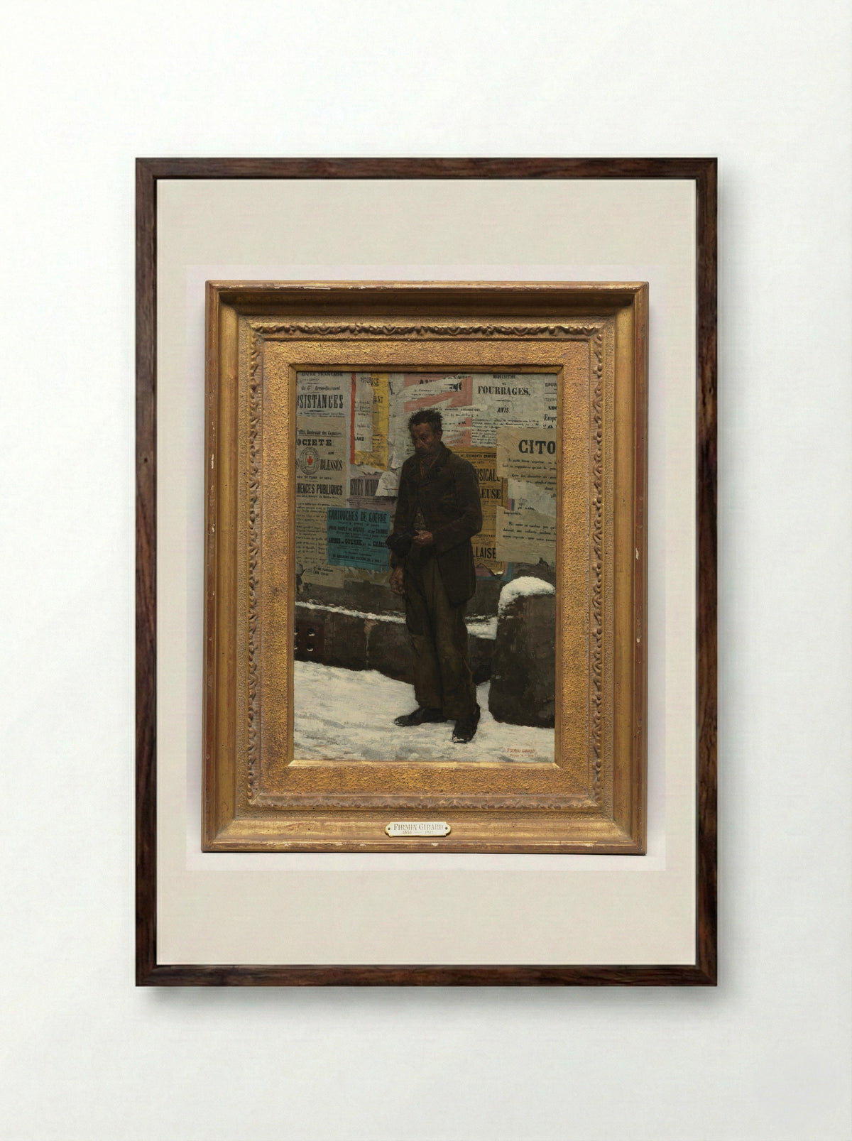 The Veteran - Marie-François Firmin-Girard - Framed Print Dark Wood