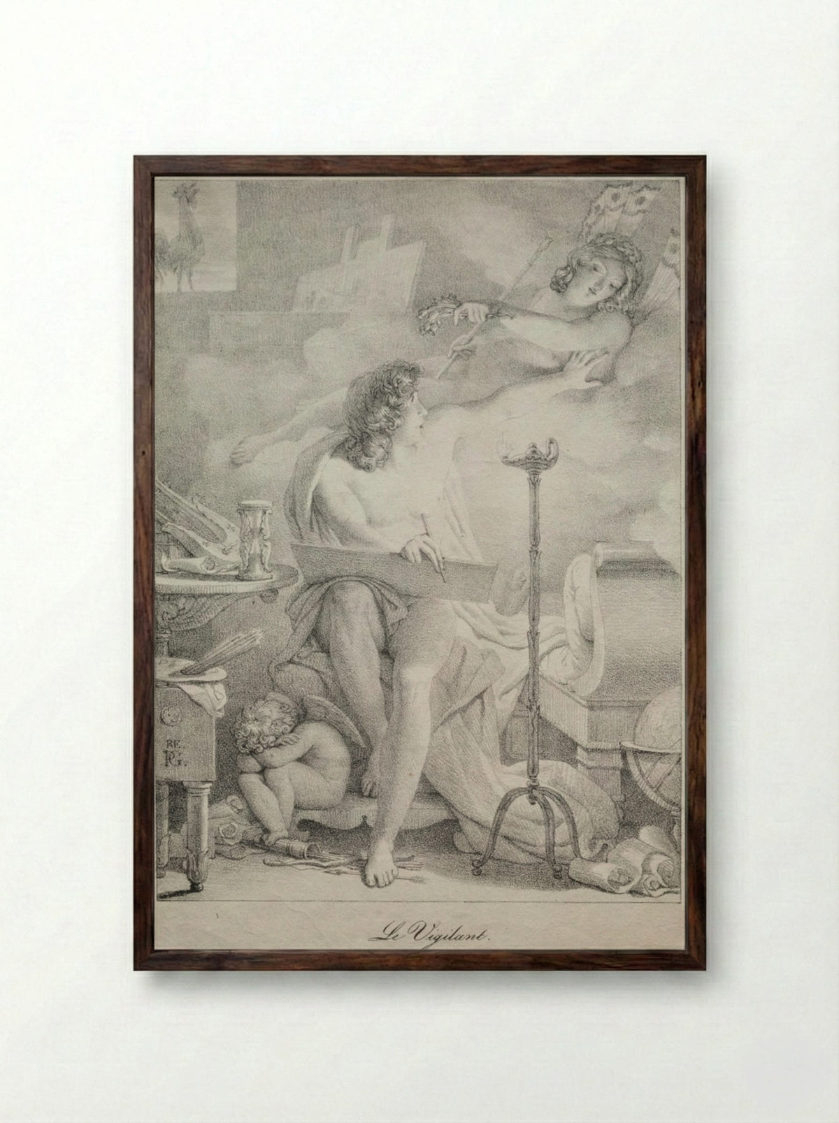 The Vigil - Pierre-Narcisse Guérin - Framed Print Dark Wood