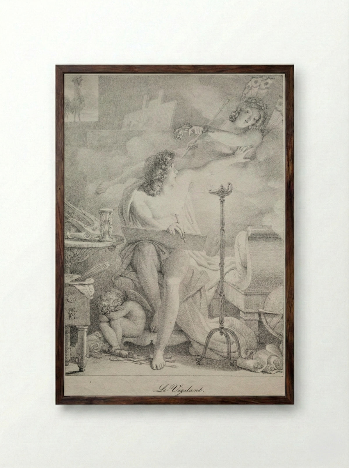The Vigil - Pierre-Narcisse Guérin - Framed Print Dark Wood