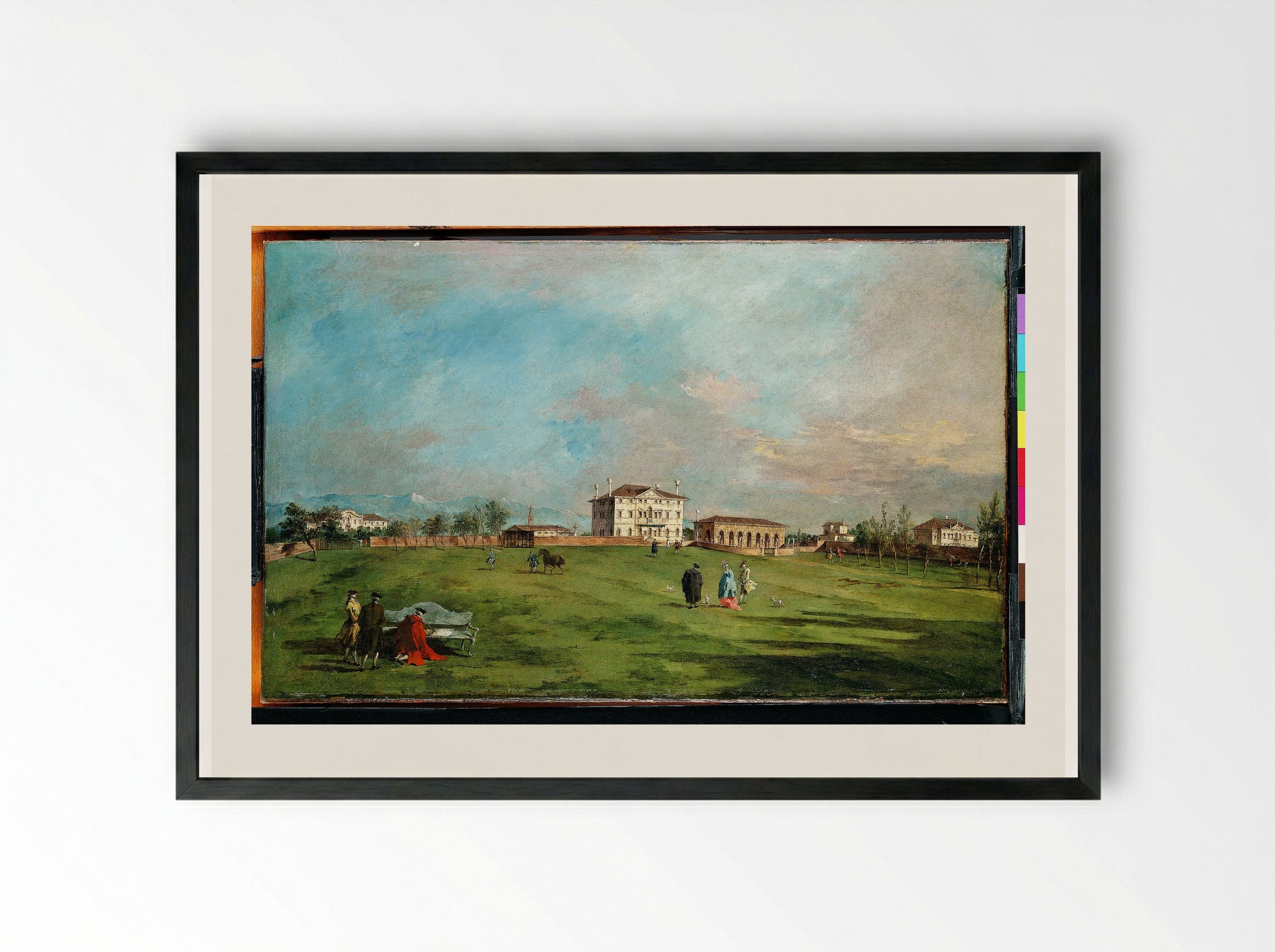 The Villa Loredan, Paese - Francesco Guardi - Framed Print Black