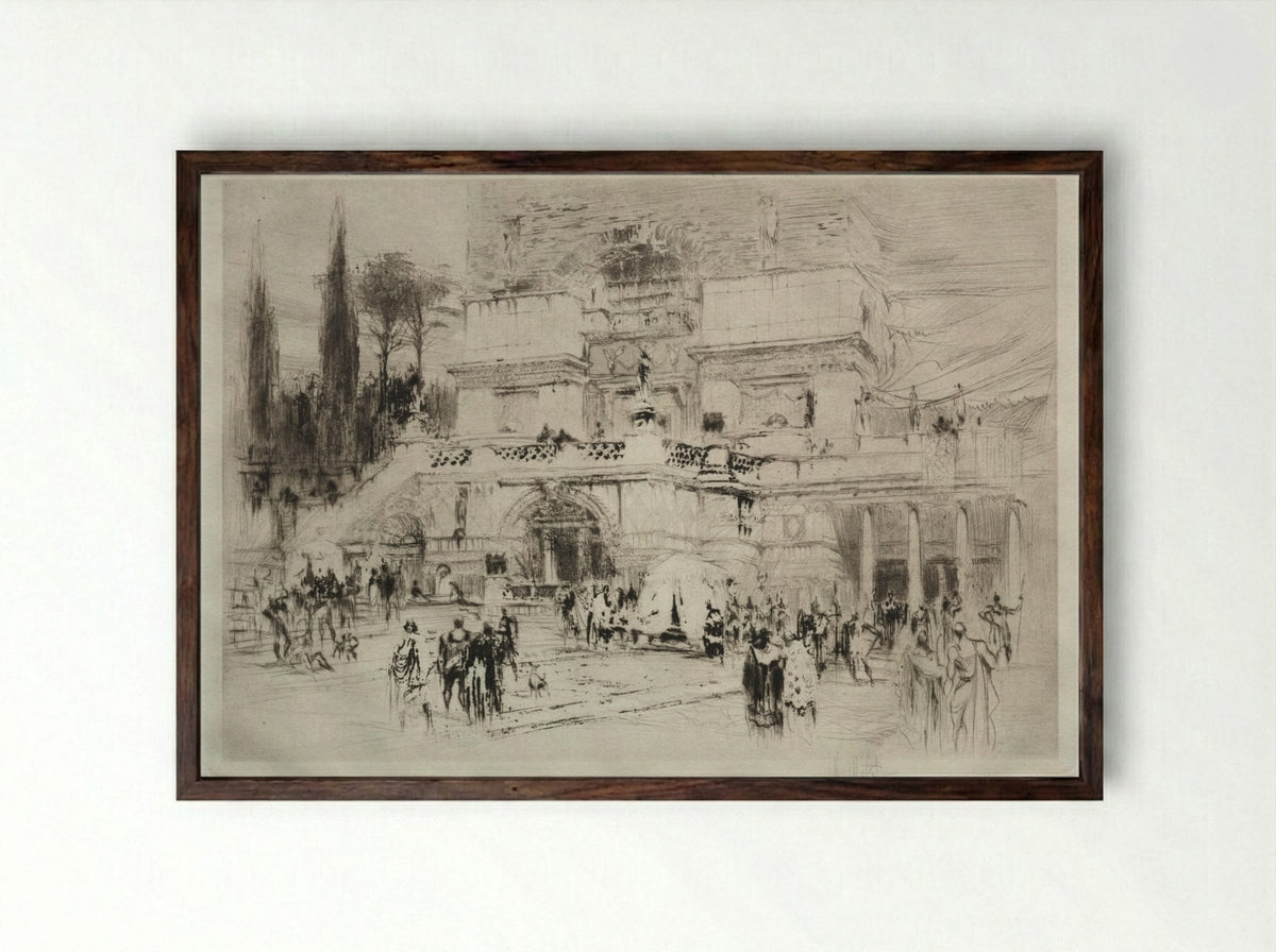 The Villa Quintillii - William Walcot - Framed Print Dark Wood