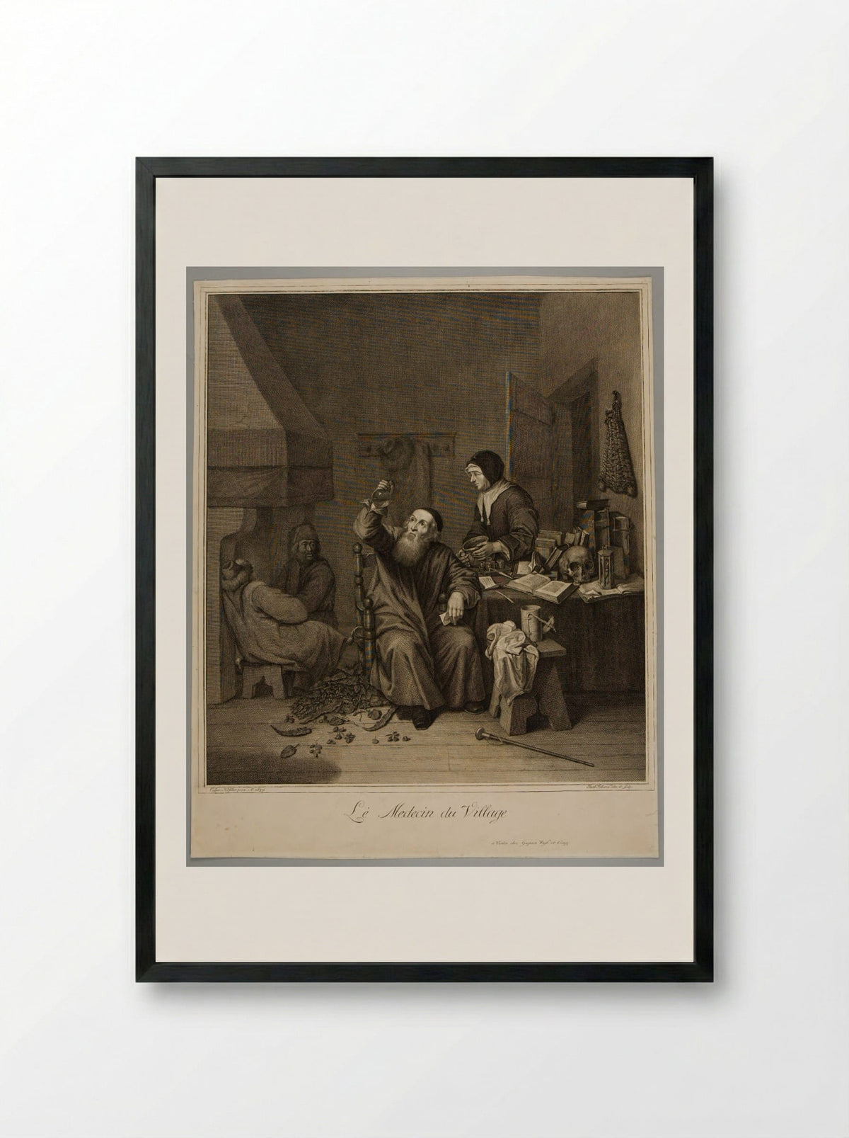 The Village Doctor - Jakob Folkema - Framed Print Black