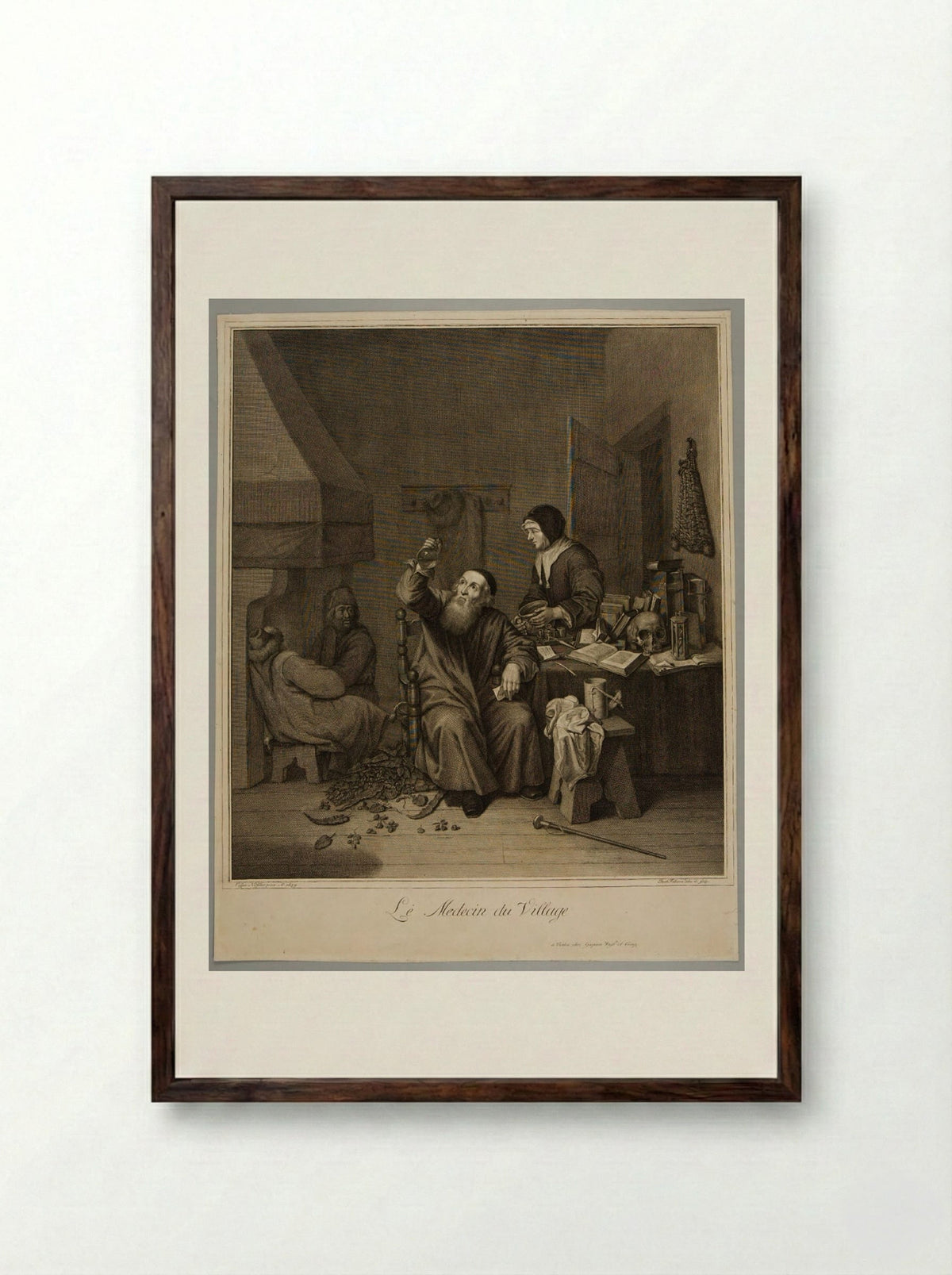 The Village Doctor - Jakob Folkema - Framed Print Dark Wood