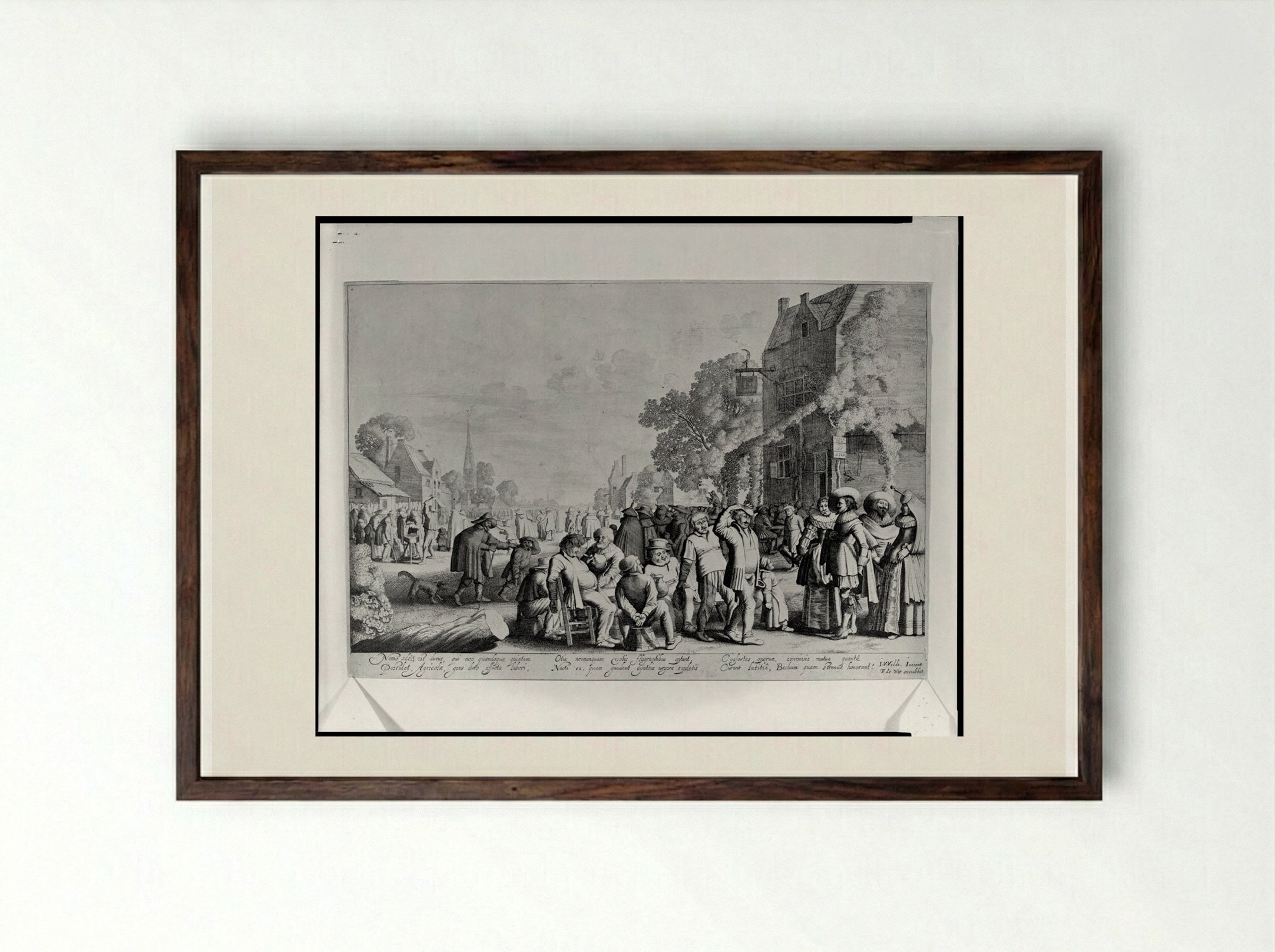 The Village Festival - Jan van de Velde II - Framed Print Dark Wood