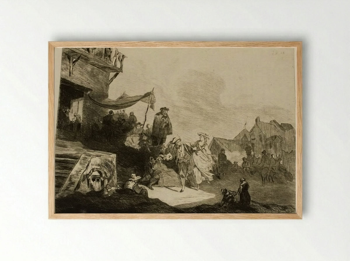 The Village Festival - Jules de Goncourt - Framed Print Wood