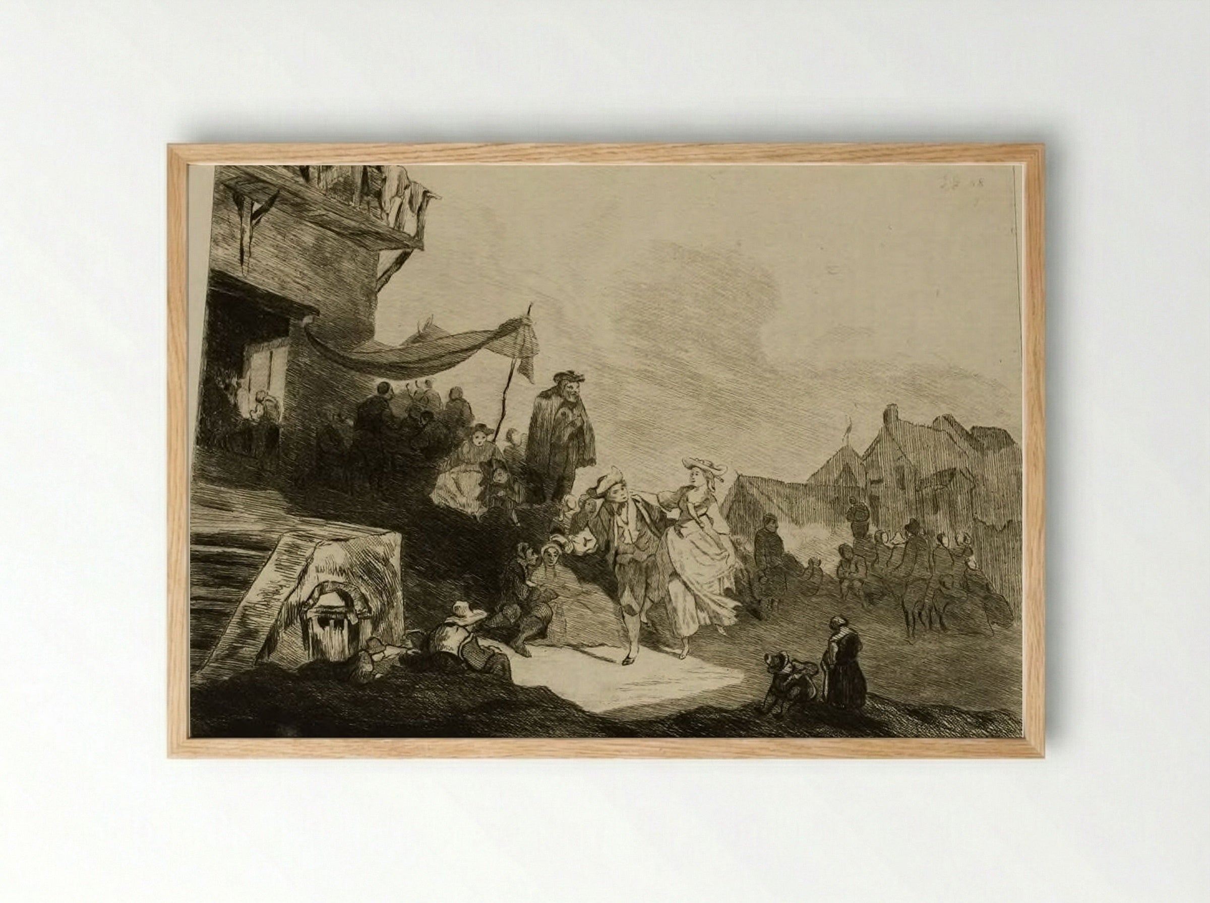 The Village Festival - Jules de Goncourt - Framed Print Wood