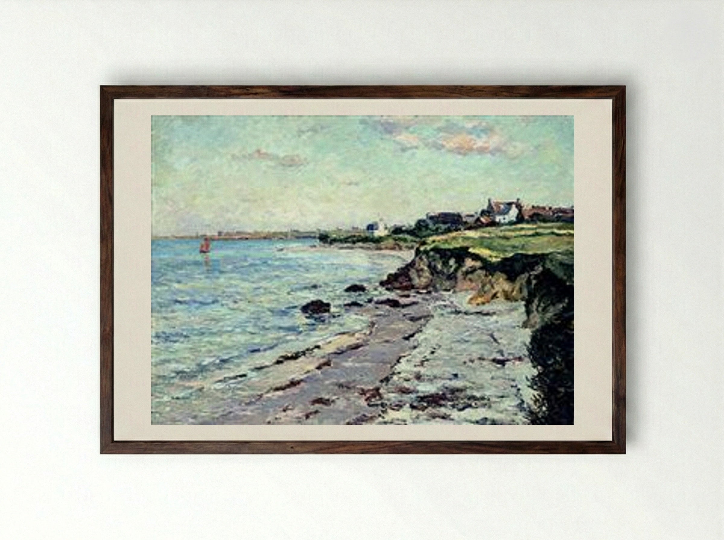 The Village of Kerhostin - Maxime Maufra - Framed Print Dark Wood
