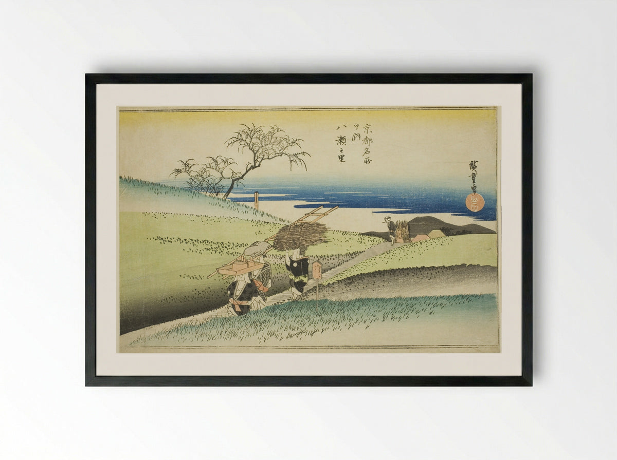The Village of Yase - Utagawa Hiroshige - Framed Print Black