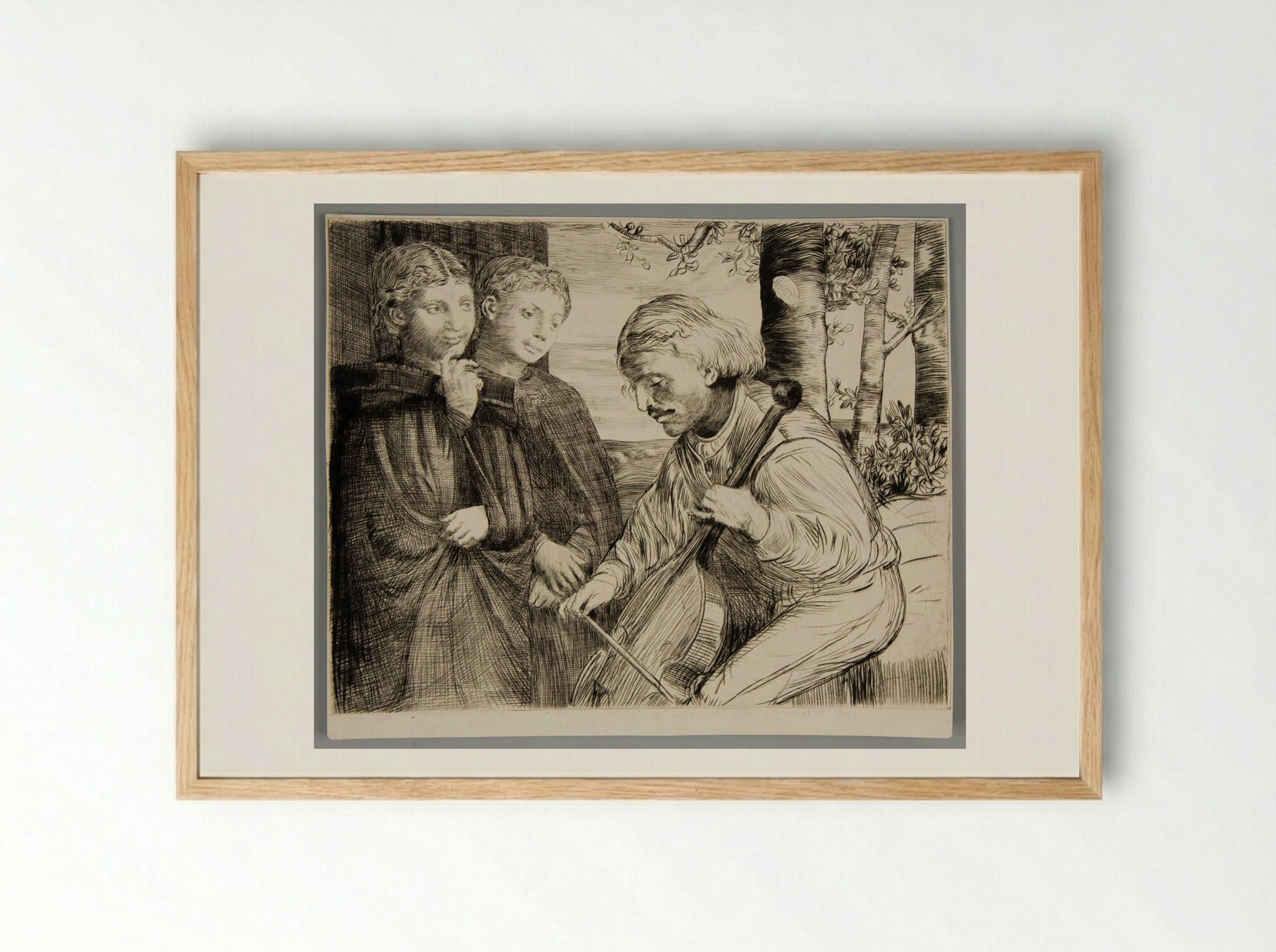 The Viola Player - Alphonse Legros - Framed Print Wood