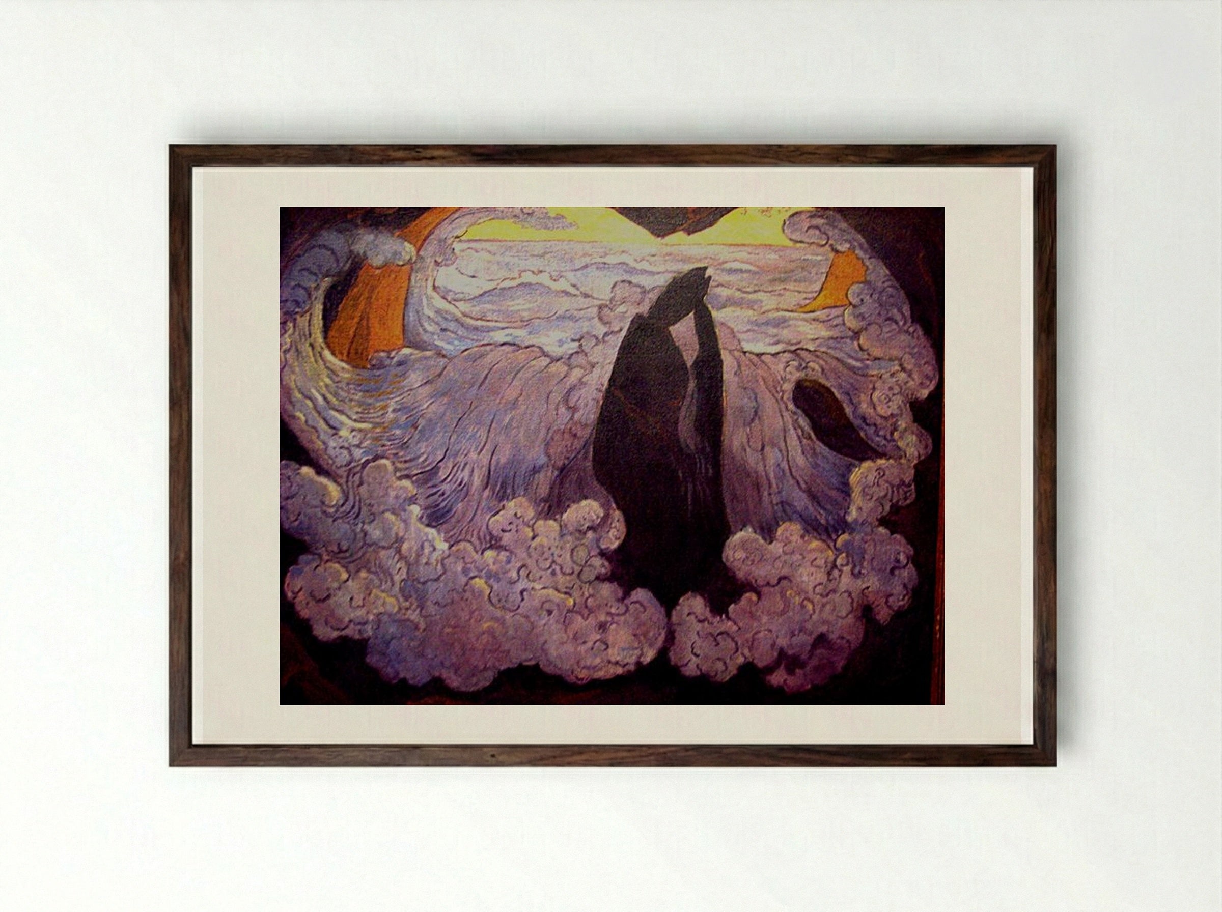 The Violet Wave - Georges Lacombe - Framed Print Dark Wood
