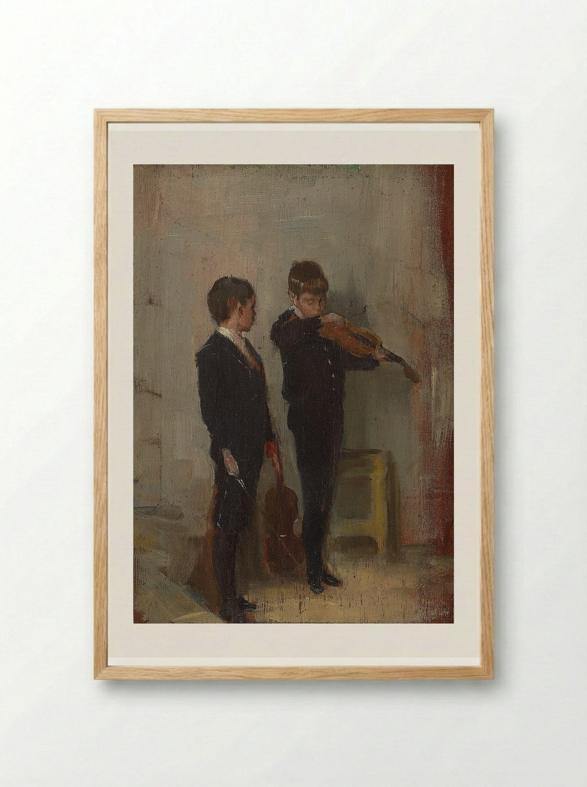 The Violin Lesson - Tom Roberts - Framed Print Wood