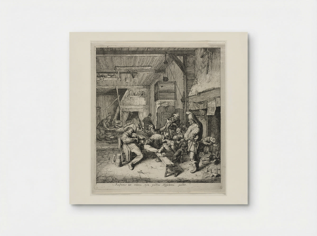 The Violin-Player Seated in the Inn - Cornelis Dusart - Poster