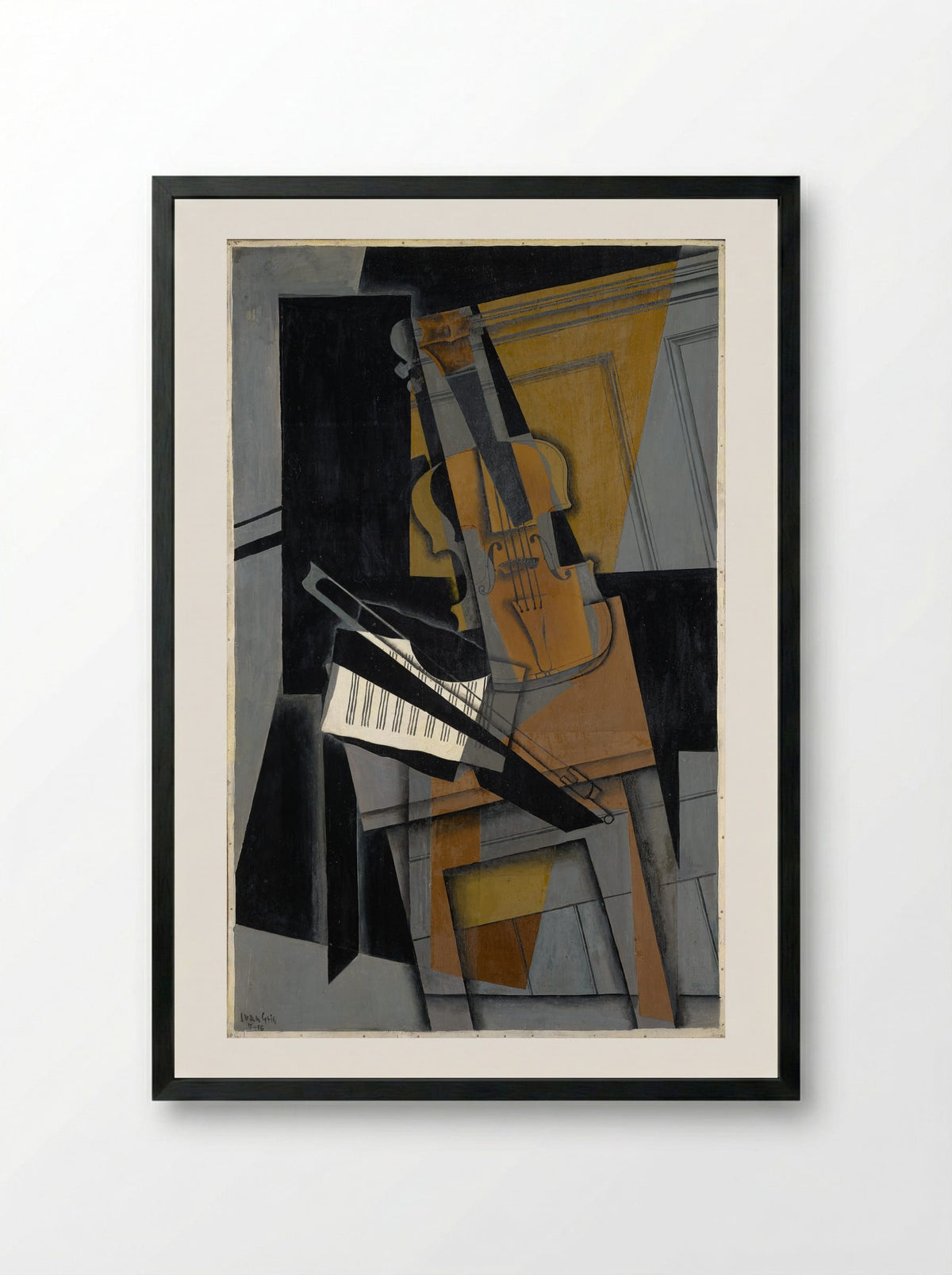 The Violin - Juan Gris - Framed Print Black