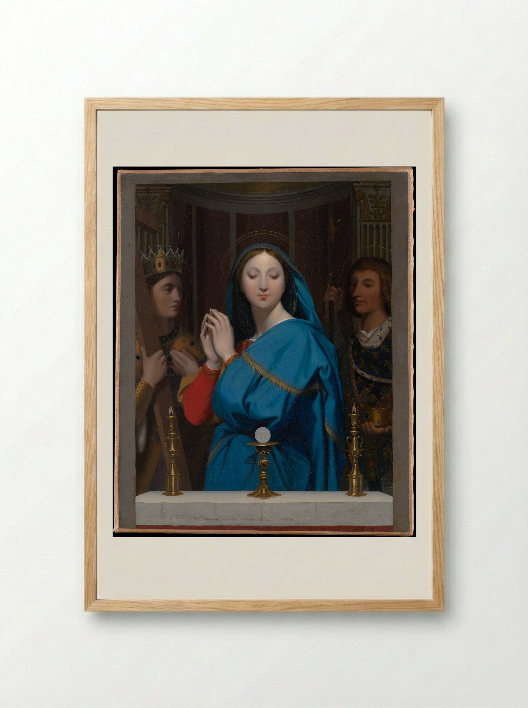 The Virgin Adoring the Host - Jean Auguste Dominique Ingres - Framed Print Wood
