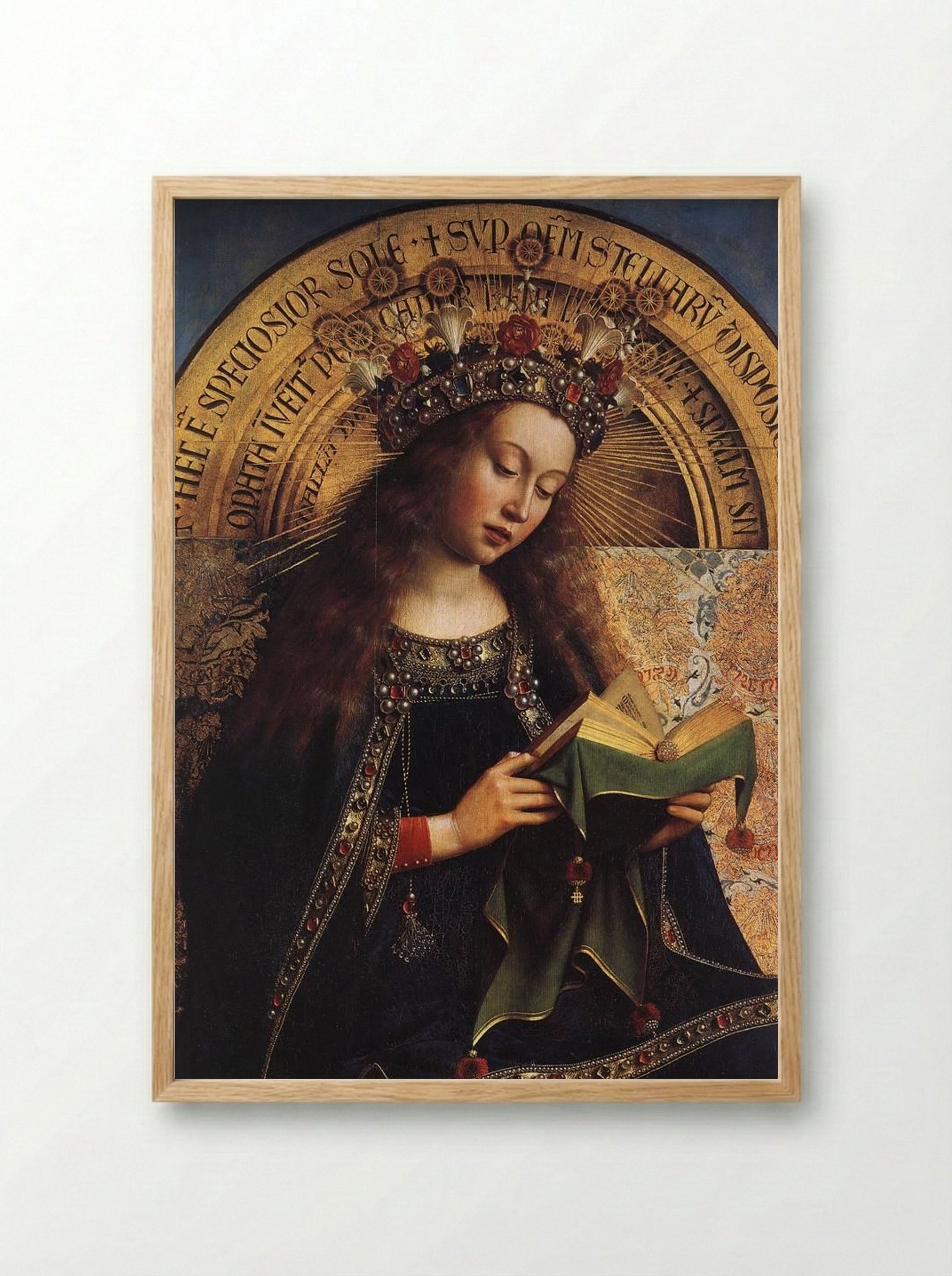 The Virgin Mary - Jan van Eyck - Framed Print Wood