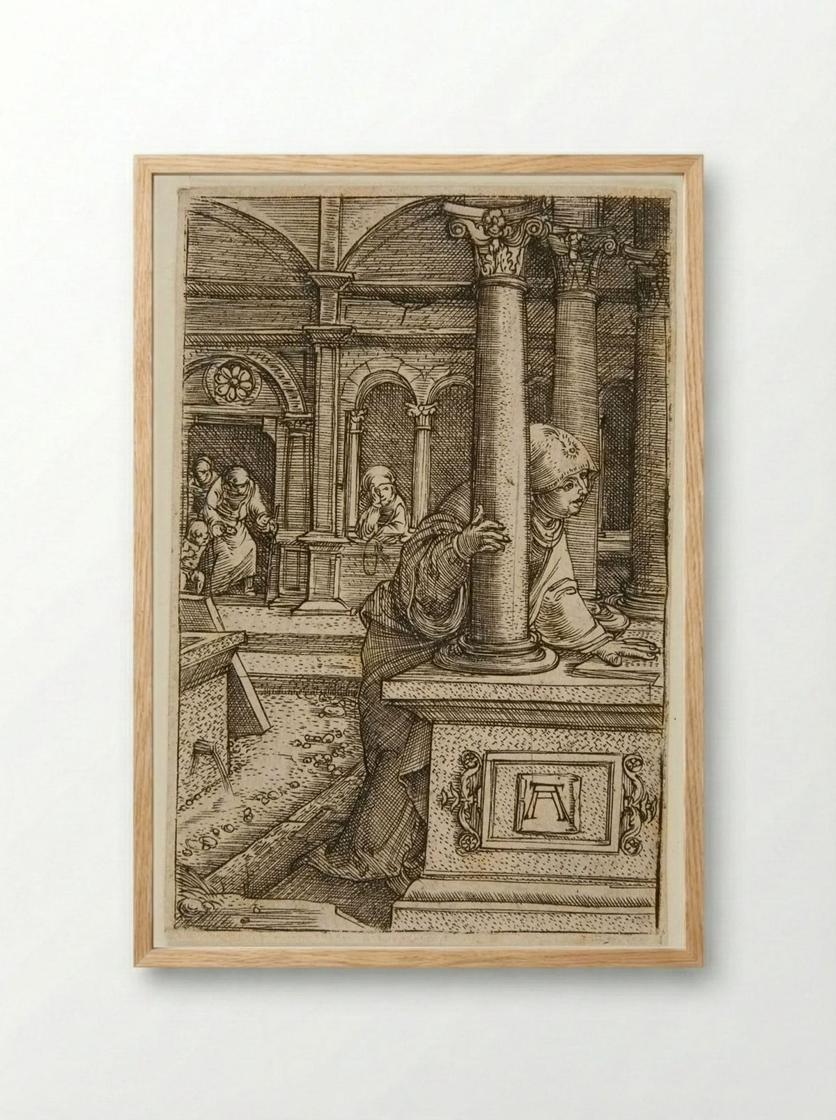 The Virgin Searching for Her Son in the Synagogue - Albrecht Altdorfer - Framed Print Wood