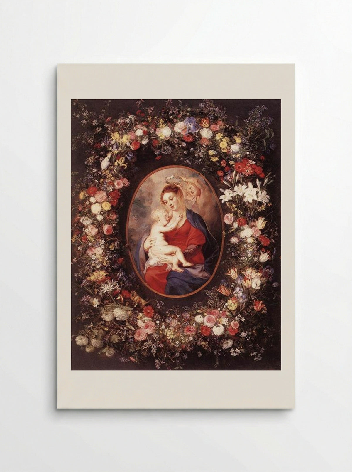 The Virgin and Child in a Garland of Flowers - Peter Paul Rubens - Poster