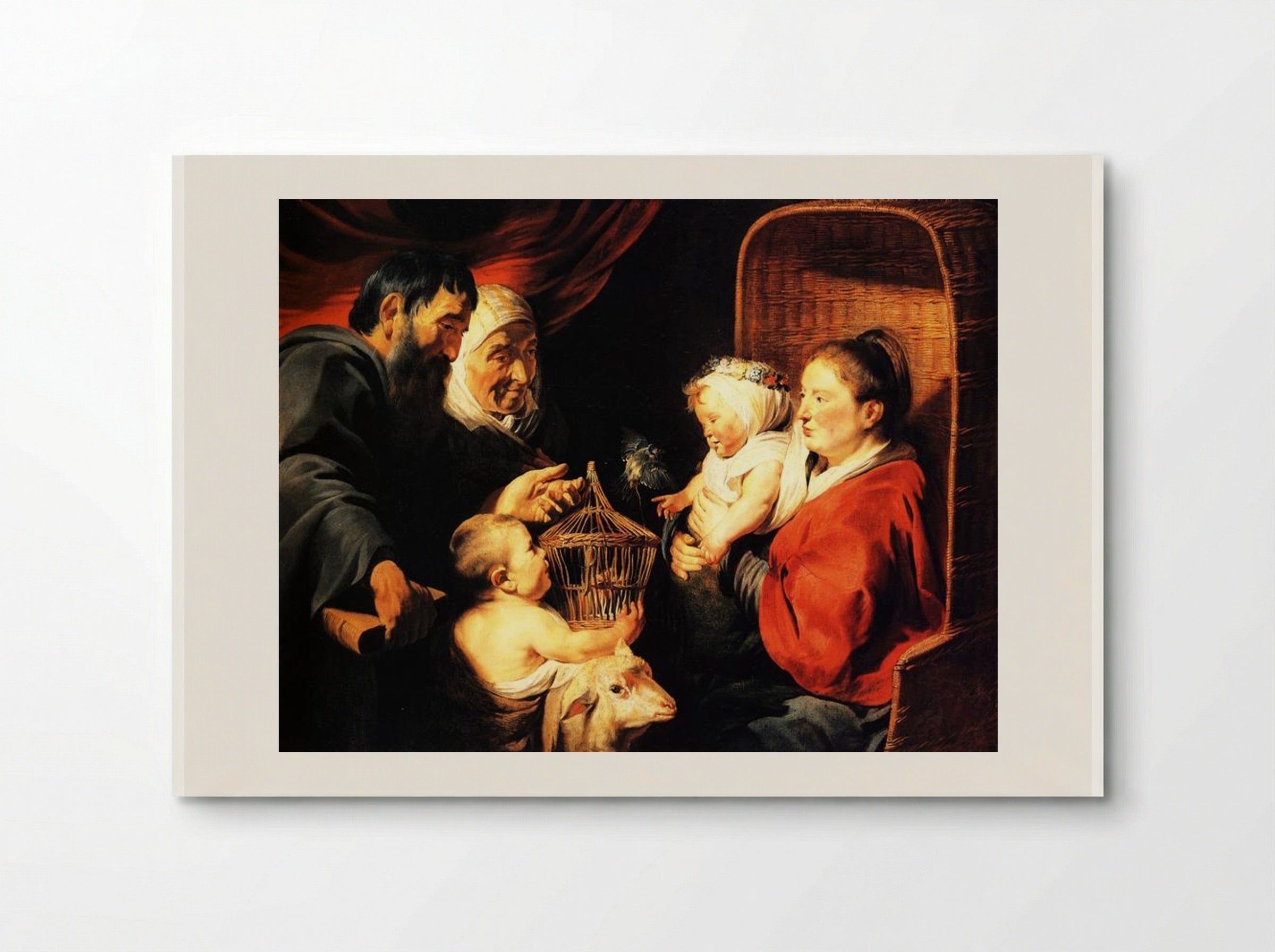 The Virgin and Child in the company of little St. John and his parents - Jacob Jordaens - Poster