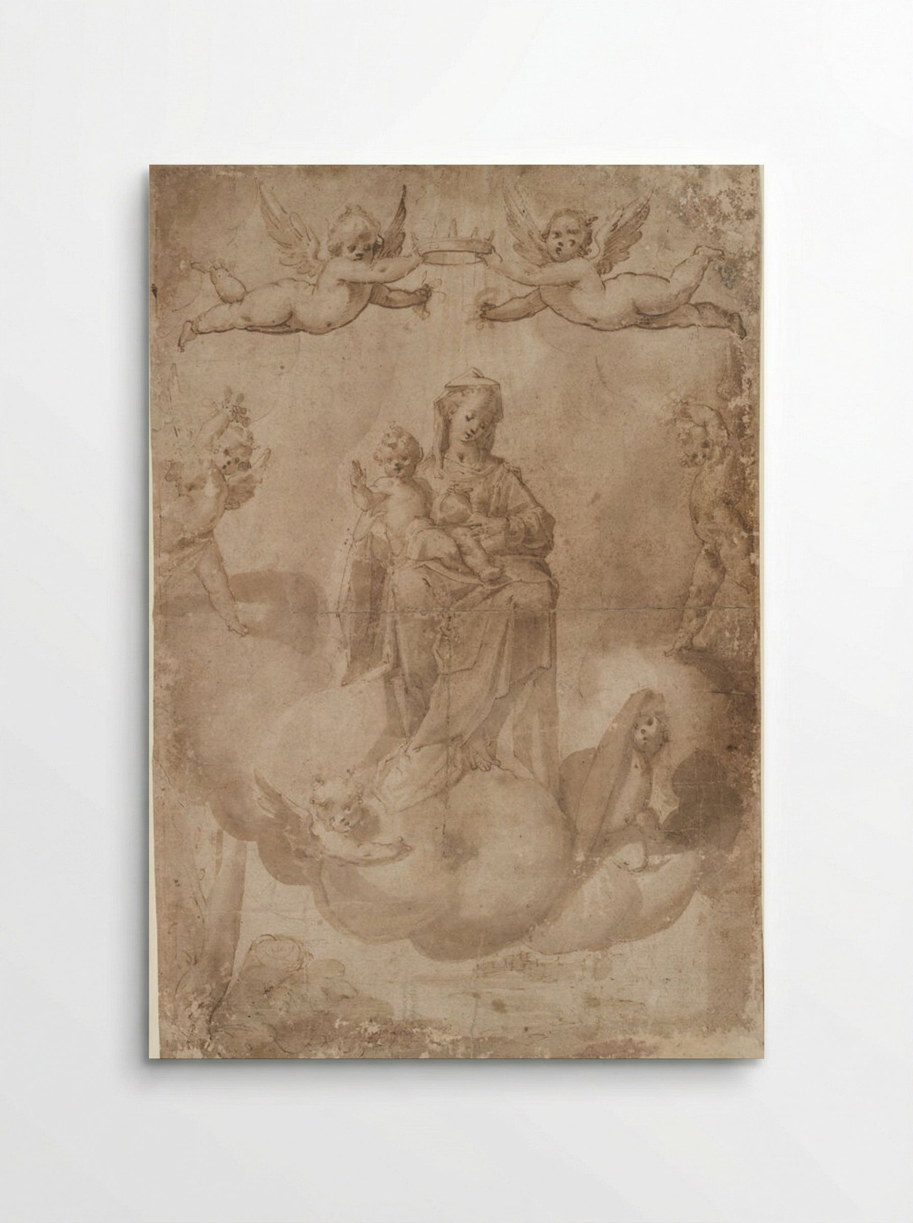 The Virgin and Child on Heavenly Throne - Francesco Vanni - Poster