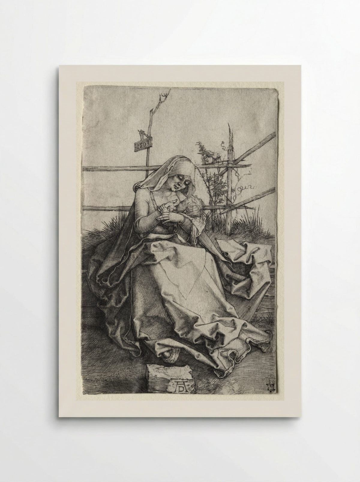 The Virgin and Child on a Grassy Bench - Albrecht Dürer - Poster