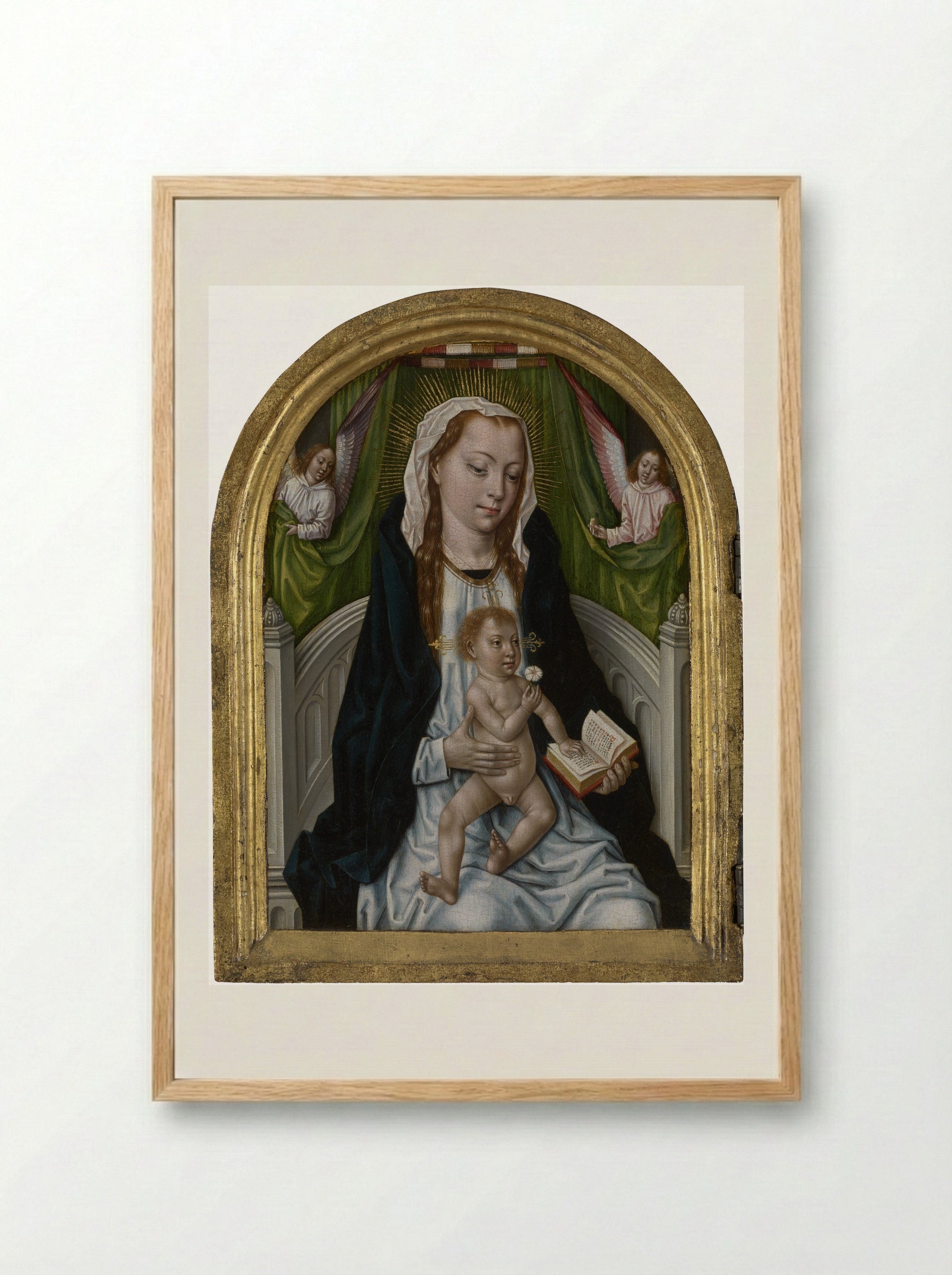 The Virgin and Child with Angels - Master of the Saint Ursula Legend - Framed Print Wood