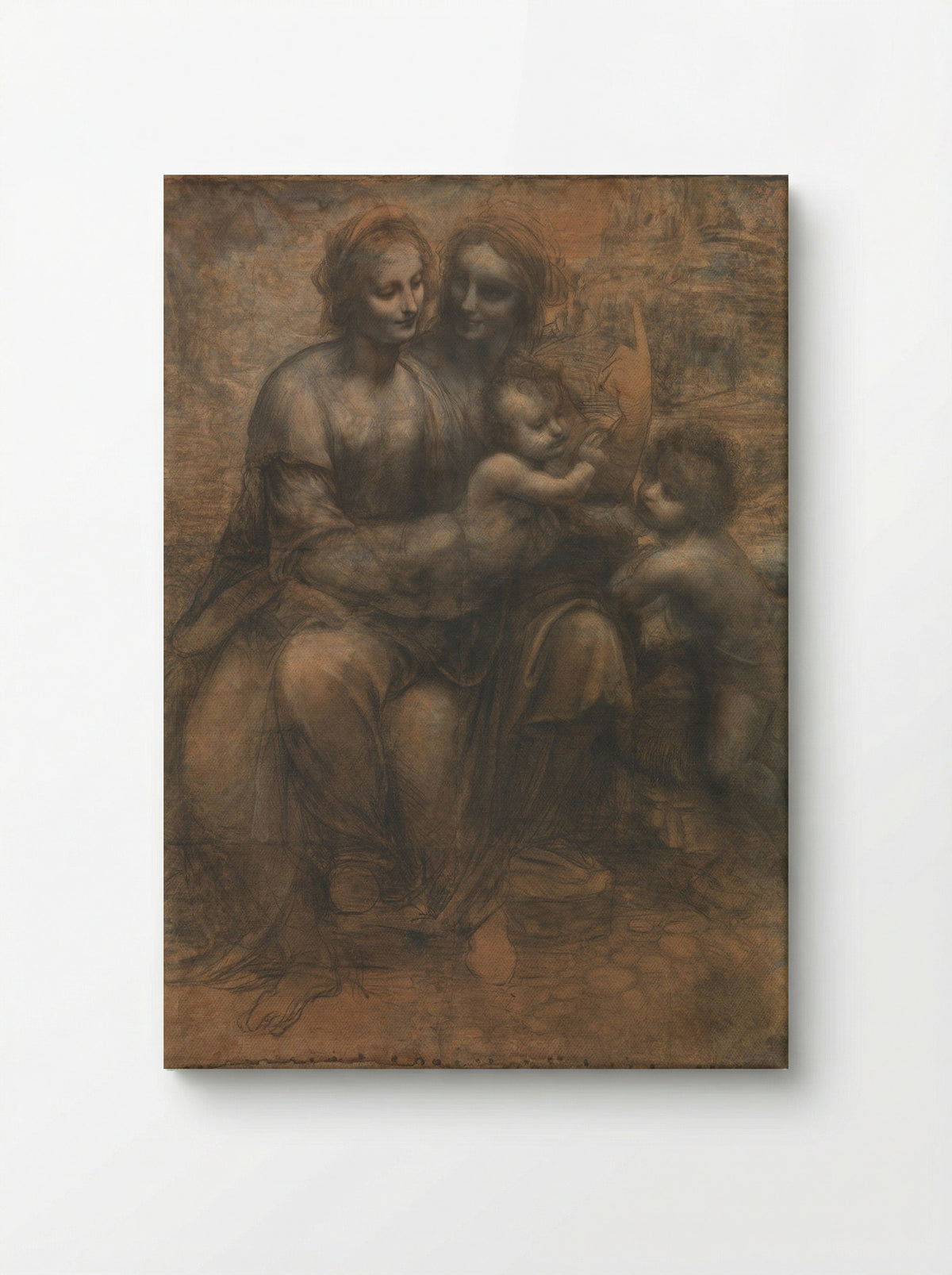 The Virgin and Child with Saint Anne and Saint John the Baptist - Leonardo da Vinci - Canvas