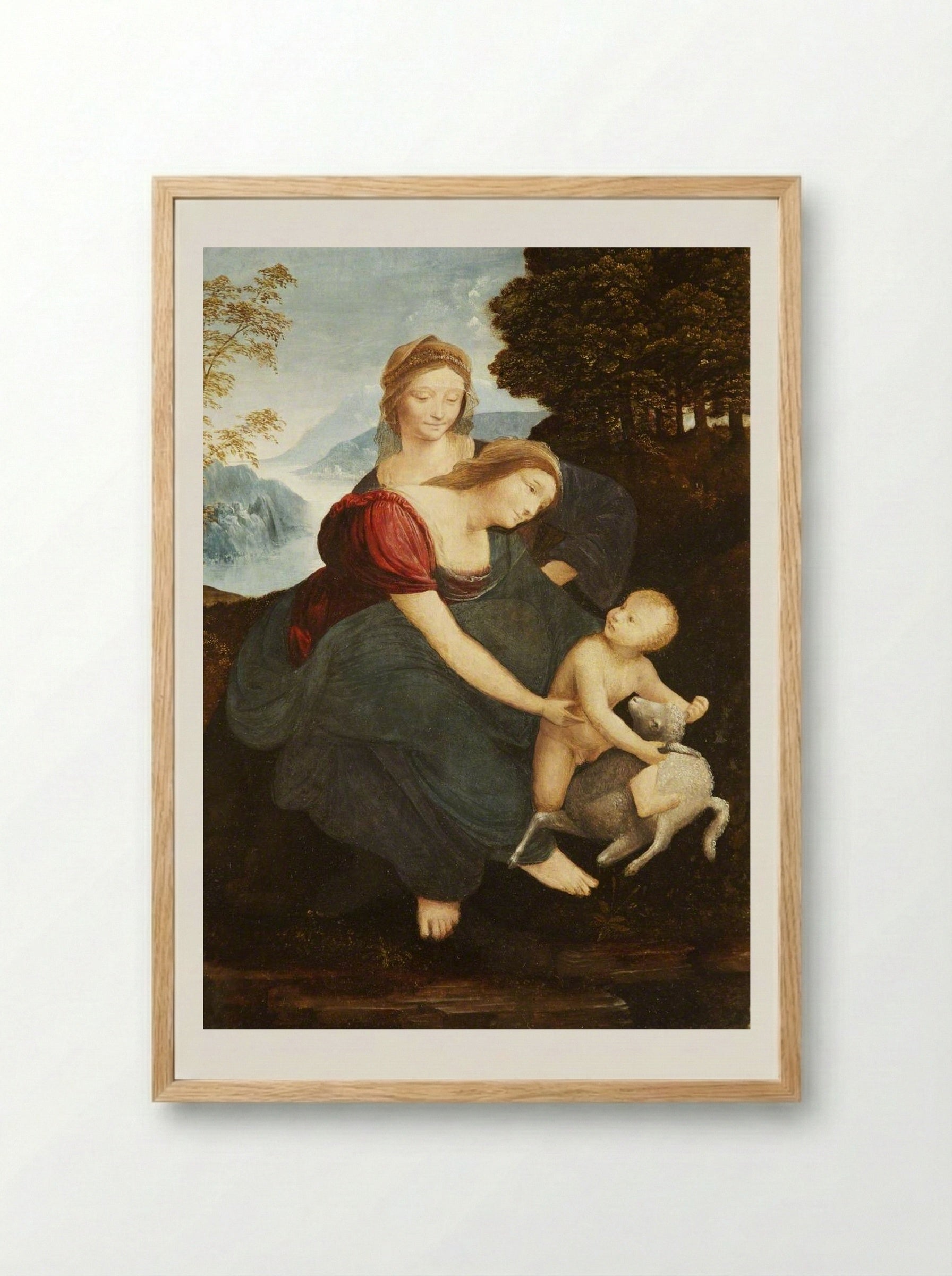 The Virgin and Child with Saint Anne - Leonardo da Vinci - Framed Print Wood