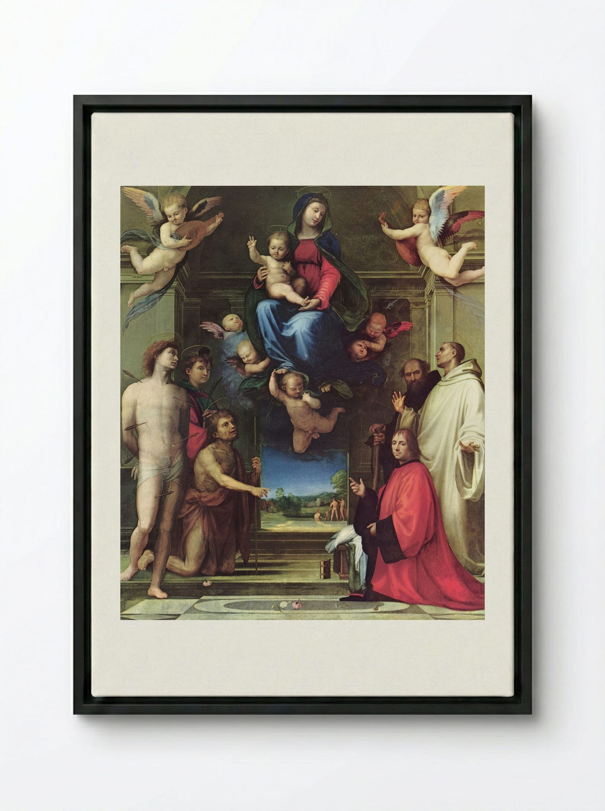 The Virgin and Child with Saints (Carondelet Altarpiece) - Fra Bartolomeo - Framed Canvas Black