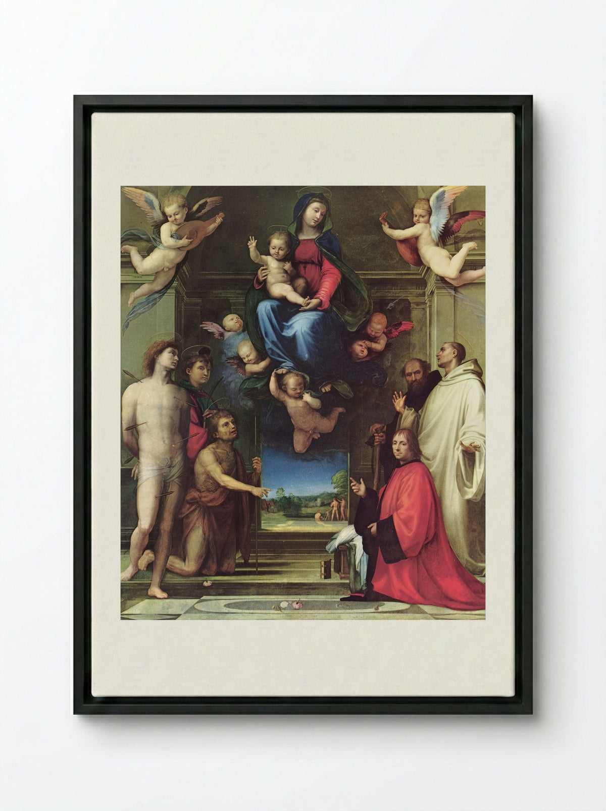The Virgin and Child with Saints (Carondelet Altarpiece) - Fra Bartolomeo - Framed Canvas Black