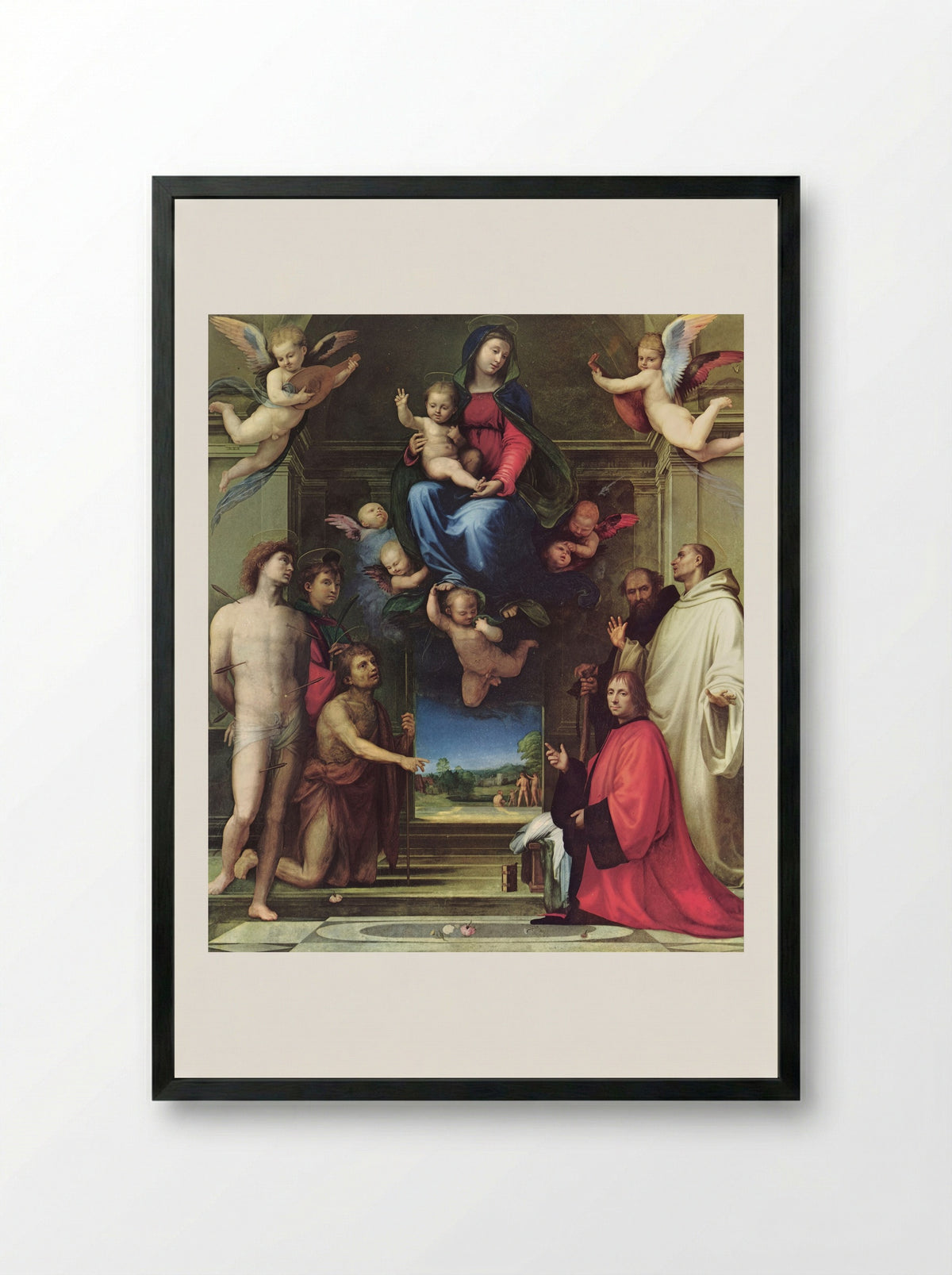 The Virgin and Child with Saints (Carondelet Altarpiece) - Fra Bartolomeo - Framed Print Black