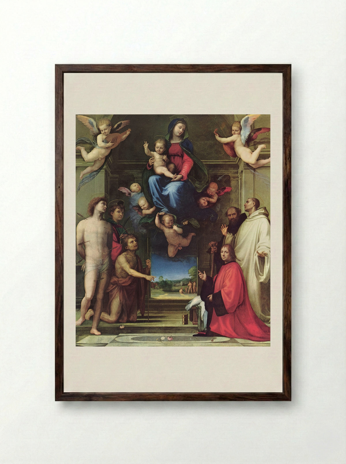 The Virgin and Child with Saints (Carondelet Altarpiece) - Fra Bartolomeo - Framed Print Dark Wood