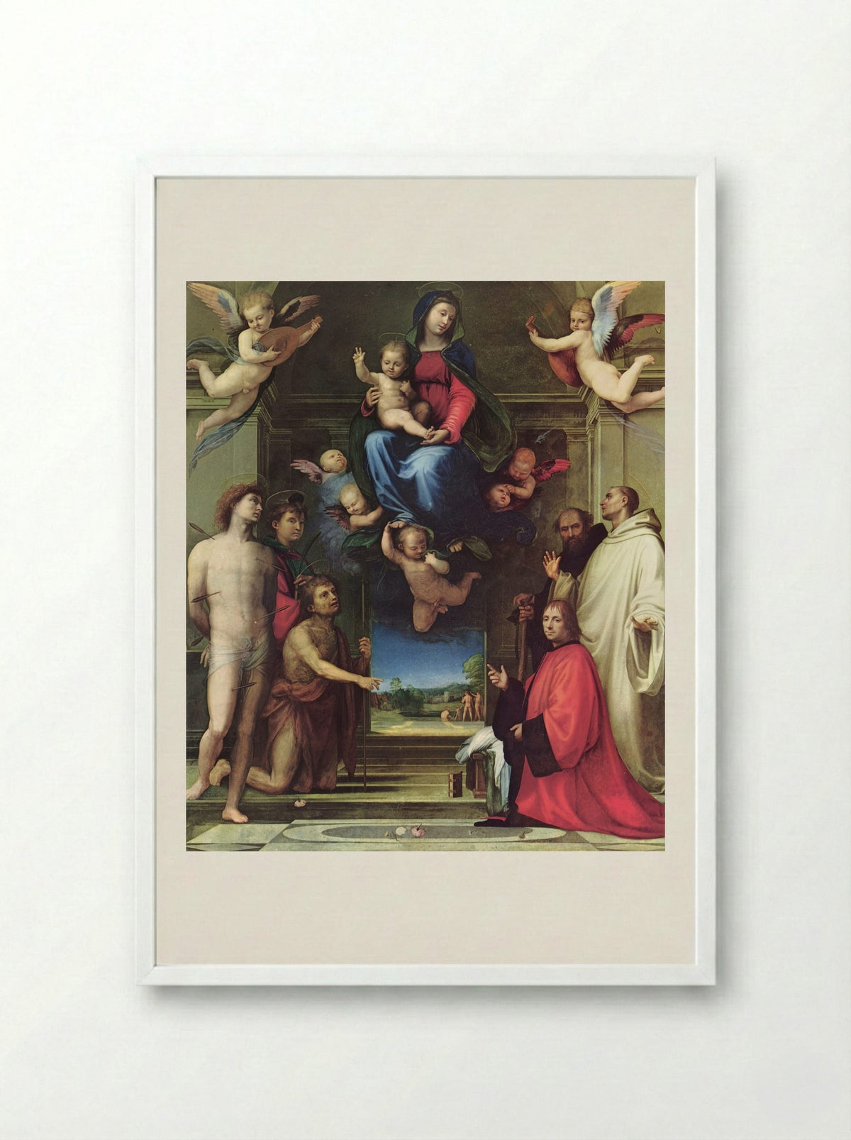 The Virgin and Child with Saints (Carondelet Altarpiece) - Fra Bartolomeo - Framed Print White