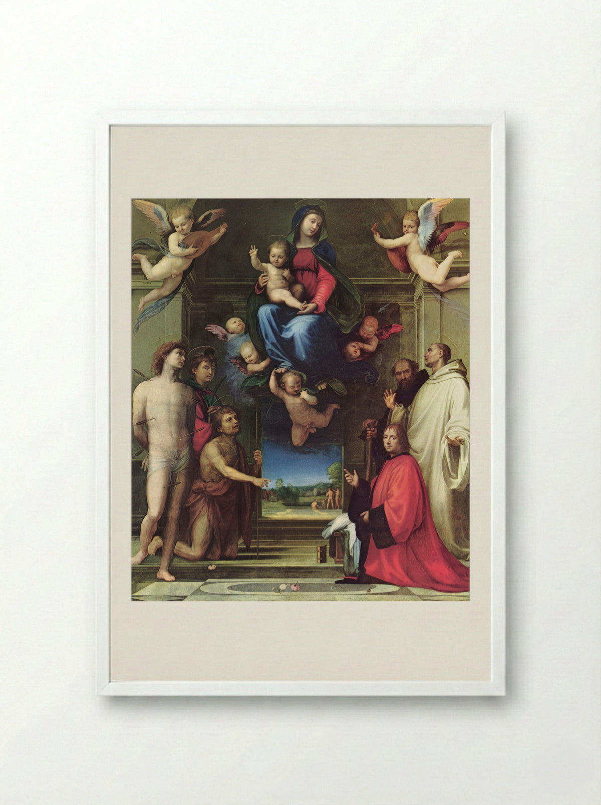 The Virgin and Child with Saints (Carondelet Altarpiece) - Fra Bartolomeo - Framed Print White