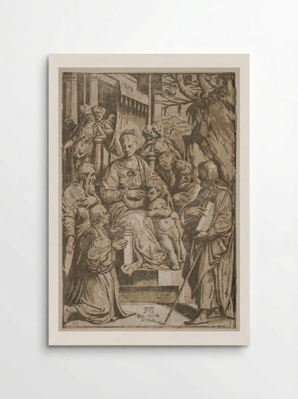 The Virgin and Child with Saints and a Donor - Andrea Andreani - Poster