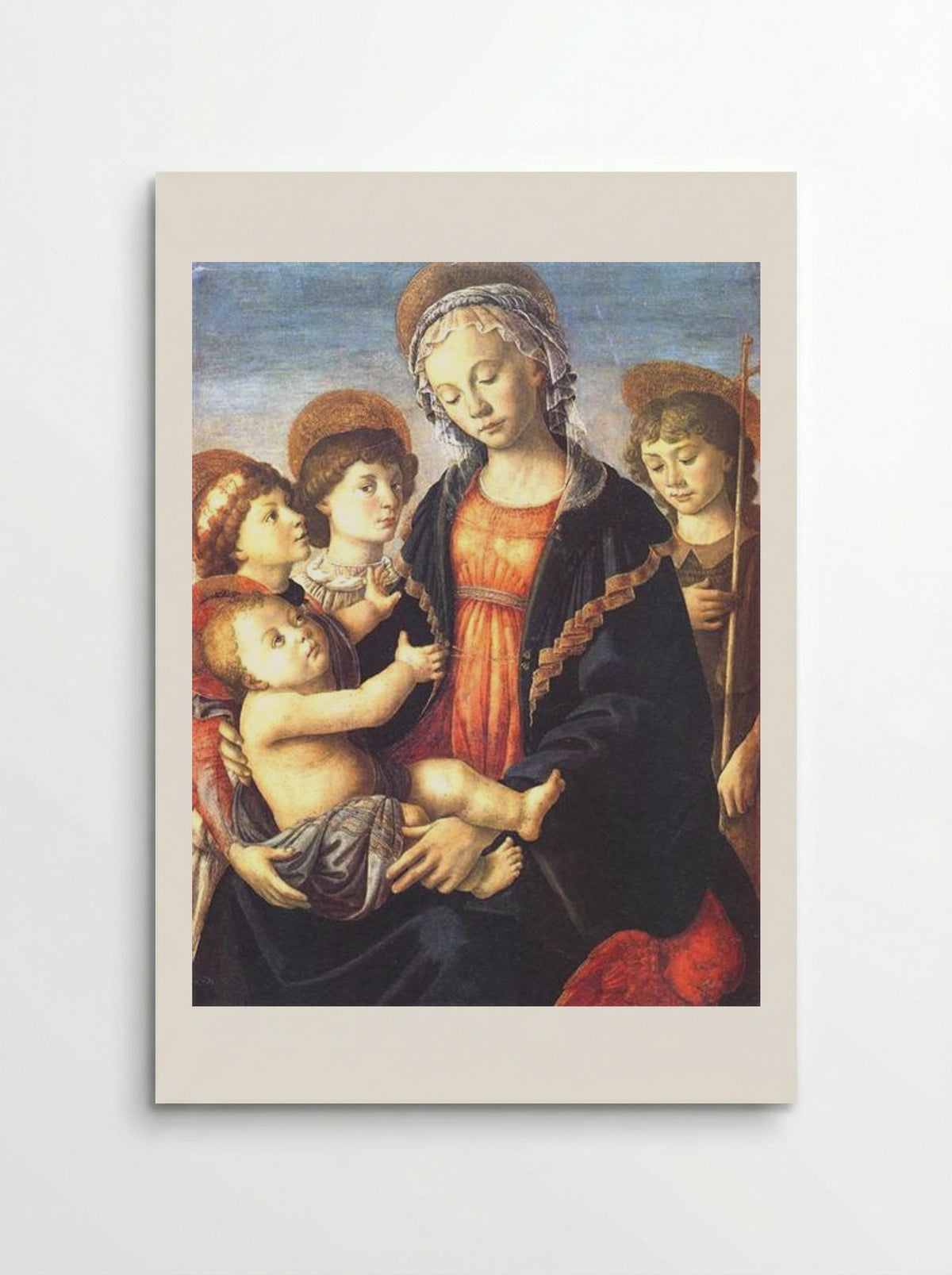 The Virgin and Child with Two Angels and St. John the Baptist - Sandro Botticelli - Poster