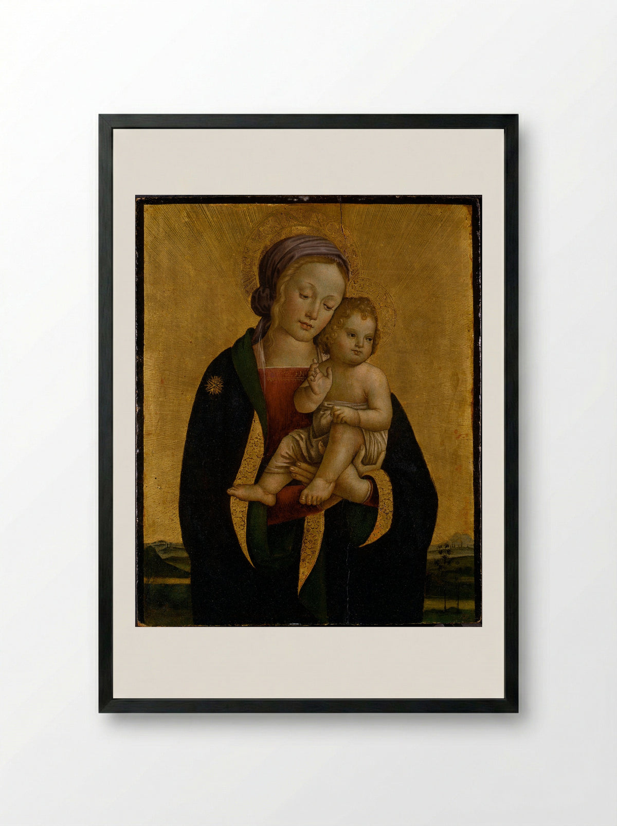 The Virgin and Child - Antonio del Massaro da Viterbo - Framed Print Black