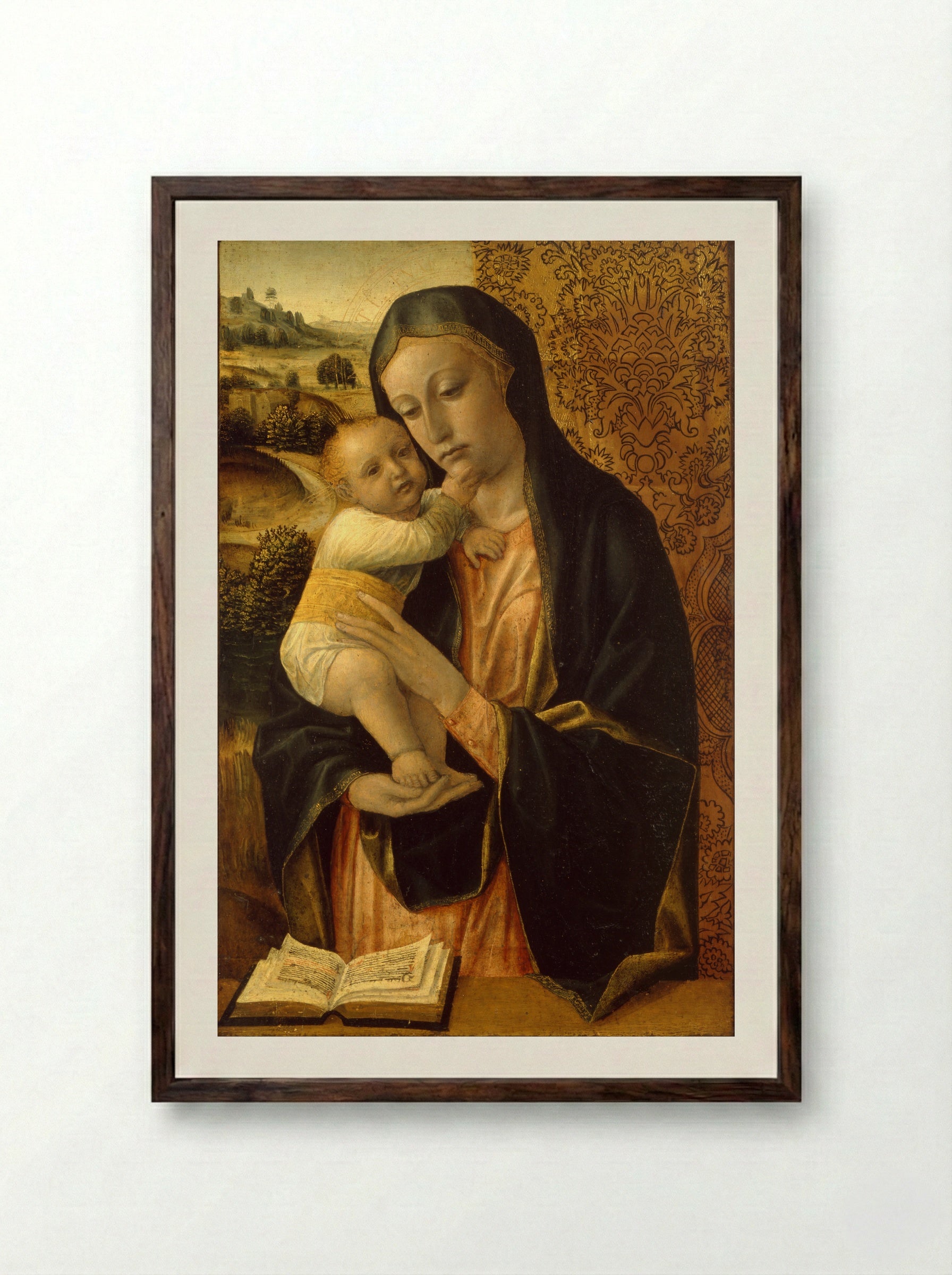 The Virgin and Child - Vincenzo Foppa - Framed Print Dark Wood