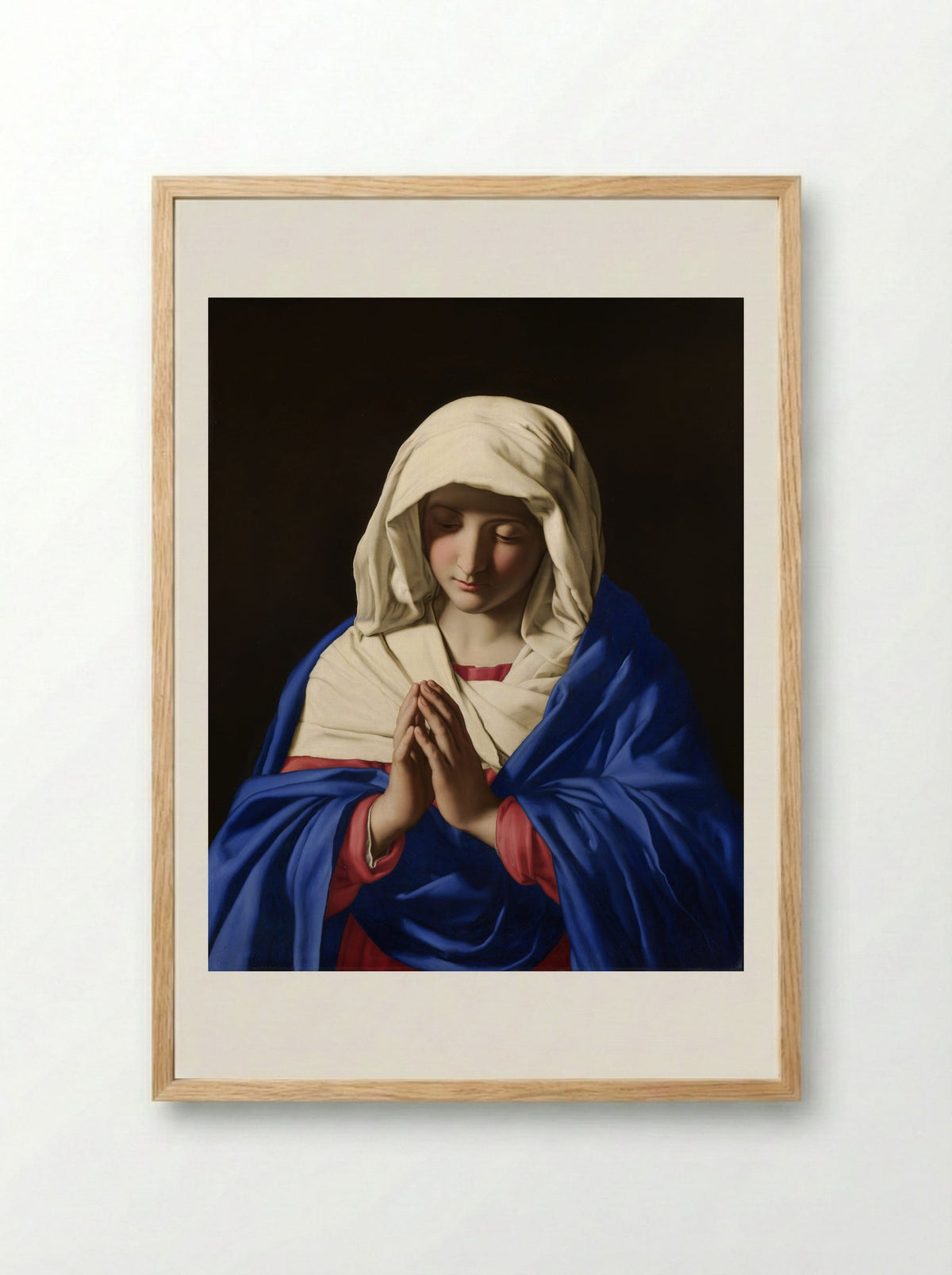 The Virgin in Prayer - Sassoferrato - Framed Print Wood