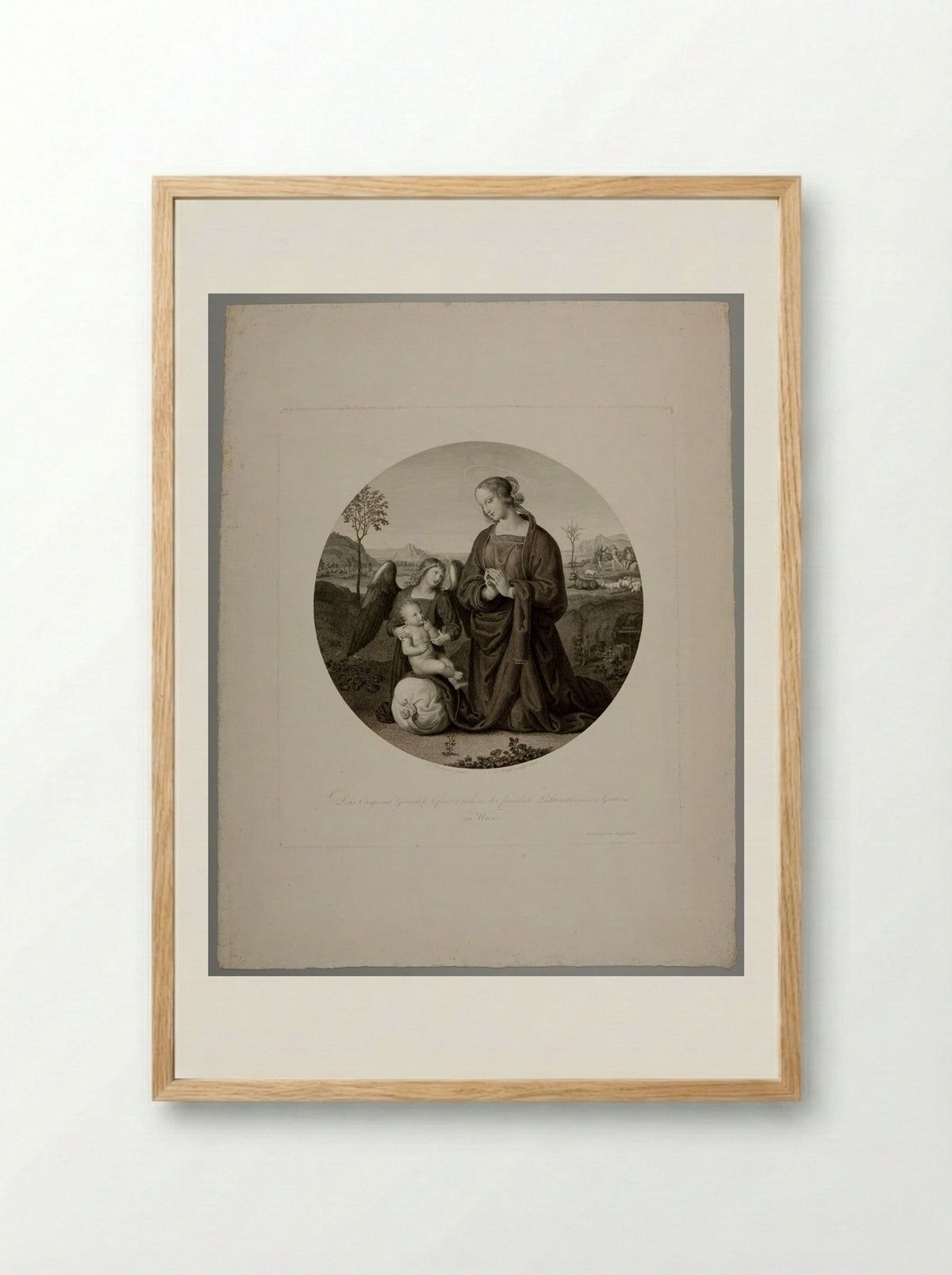 The Virgin in a Landscape - Carl Heinrich Rahl - Framed Print Wood