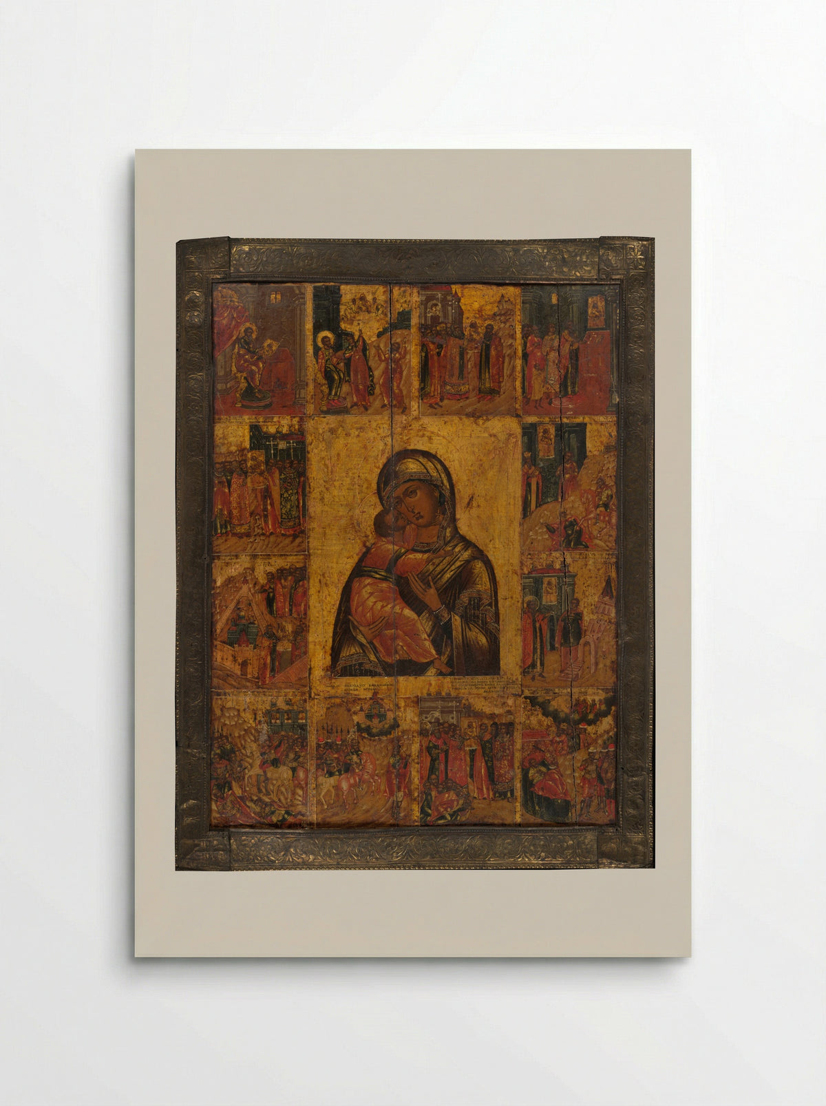 The Virgin of Vladimir with Twelve Scenes - Fine Art Print - Poster